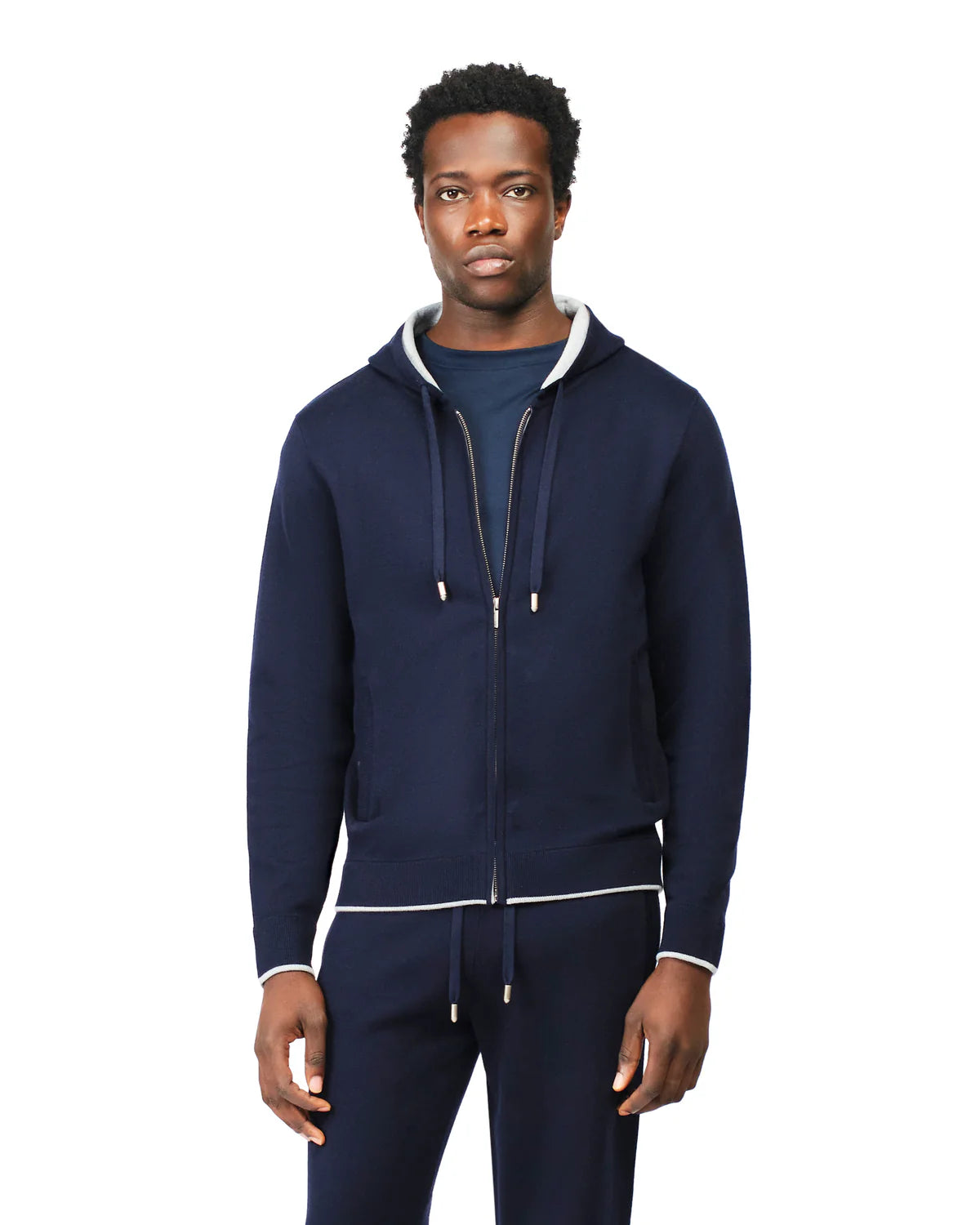 RELAXED KNITWEAR TRACKSUIT - MARINE BLUE