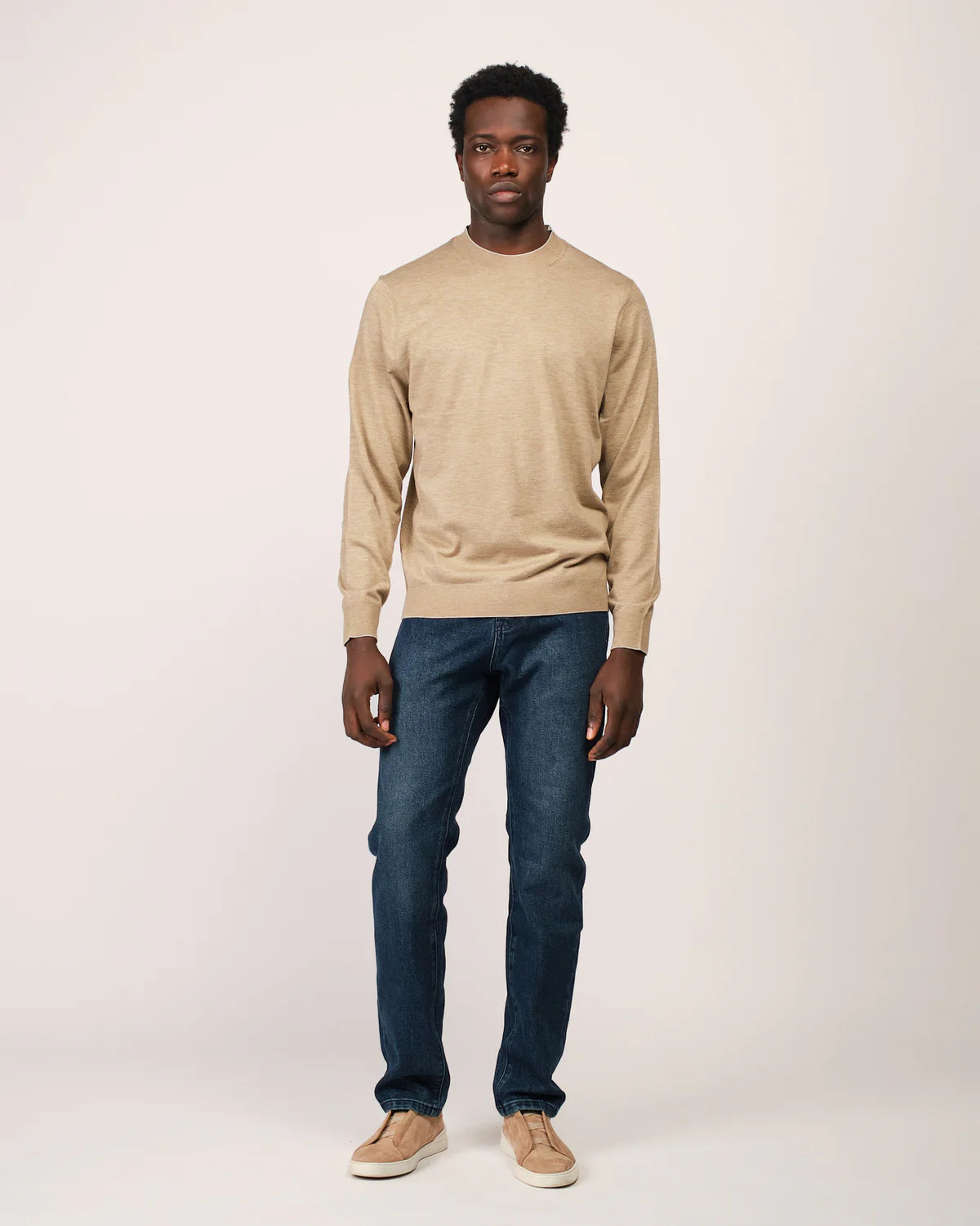 The Cashwool Crewneck - BEIGE