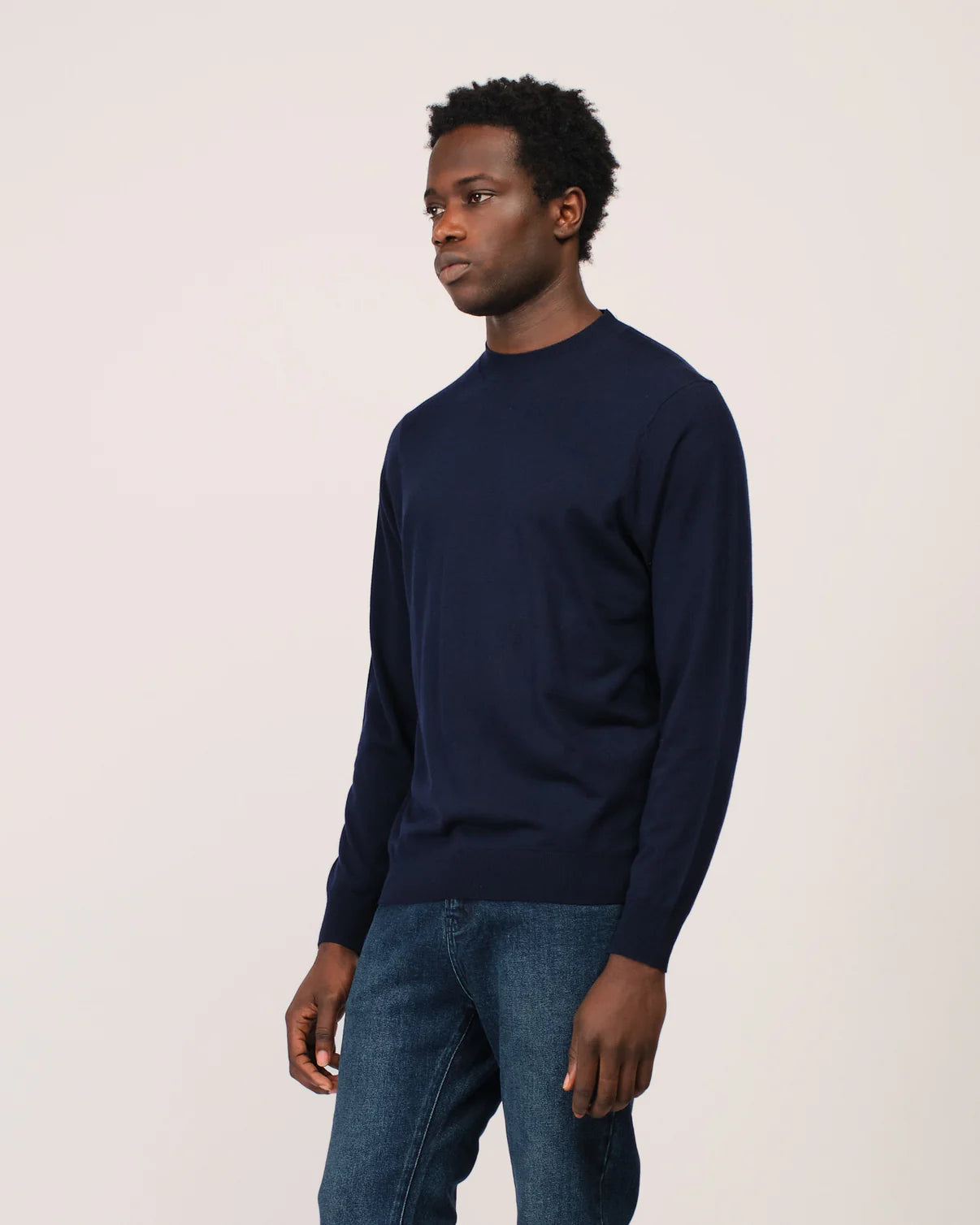 The Cashwool Crewneck - NAVY BLUE