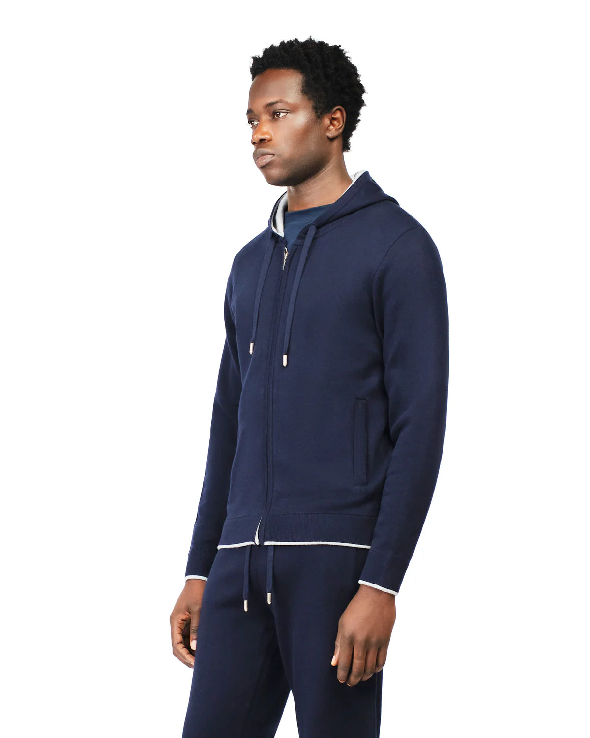 RELAXED KNITWEAR TRACKSUIT - MARINE BLUE