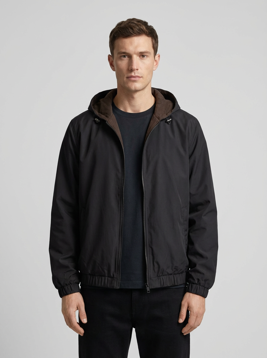 Reversible Merino Jacket Black/Brown