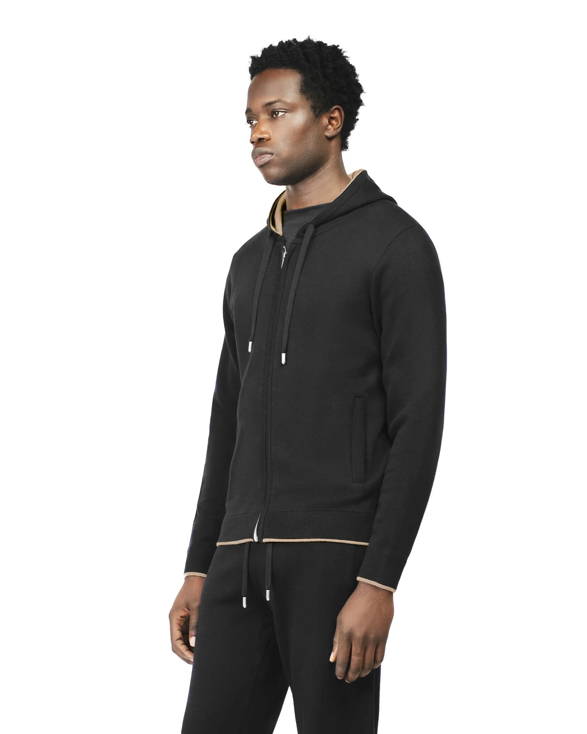 RELAXED KNITWEAR TRACKSUIT - BLACK