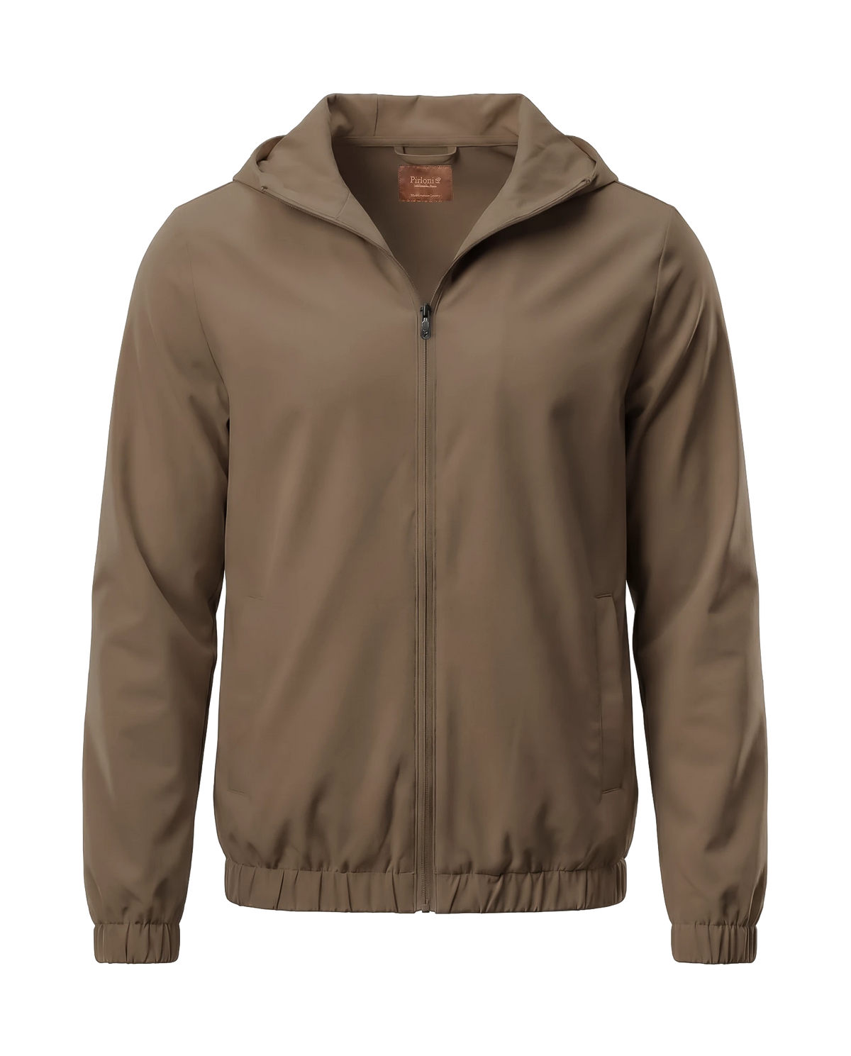 NYLON HOODED BLOUSON - BROWN