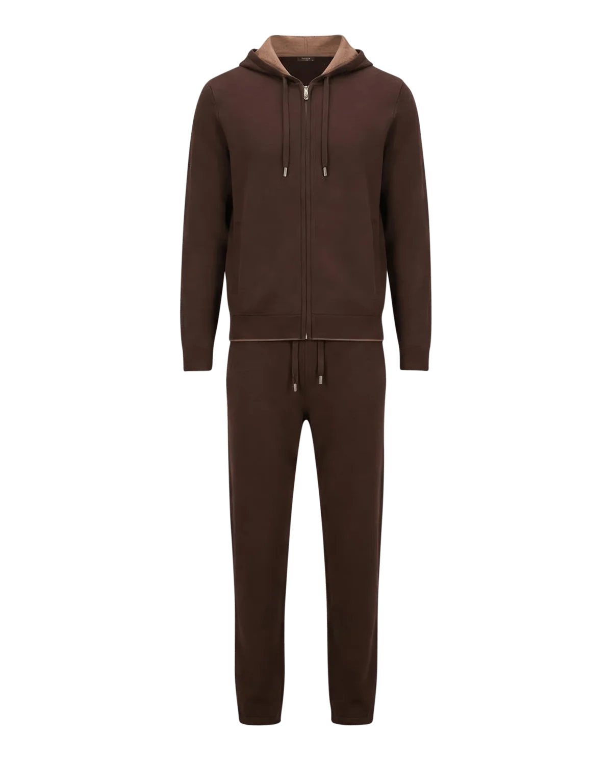RELAXED KNITWEAR TRACKSUIT - CHOCO BROWN