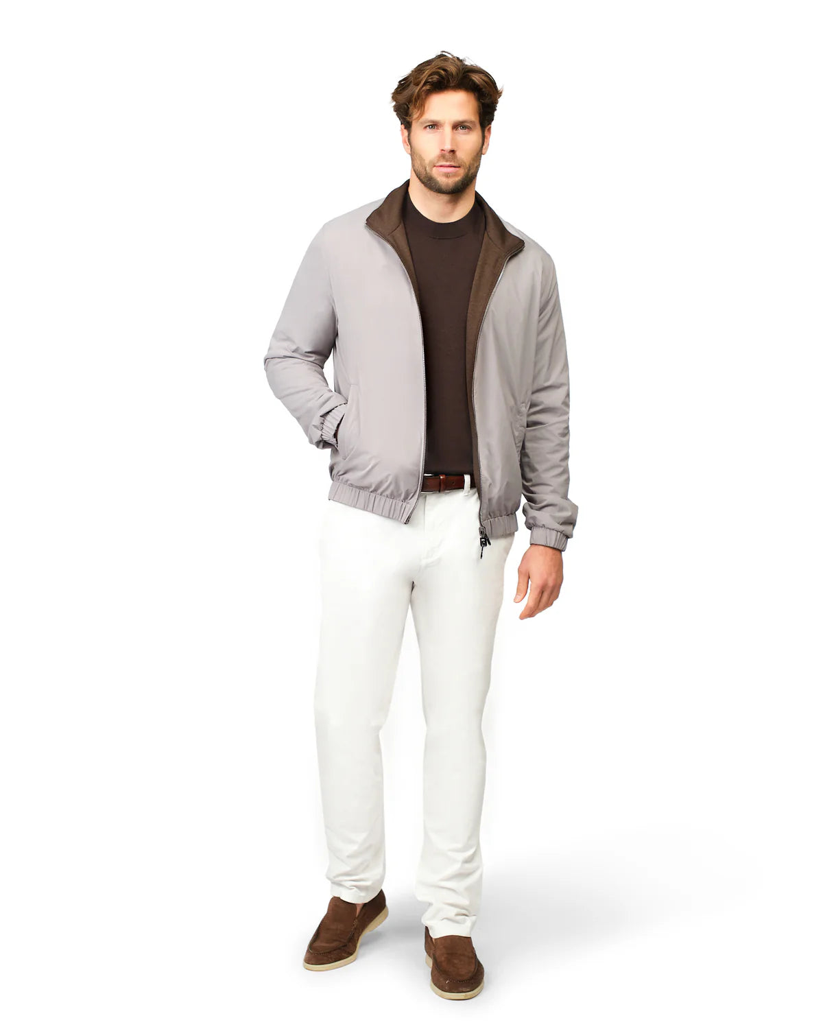 Reversible Merino Jacket Grey/Choco