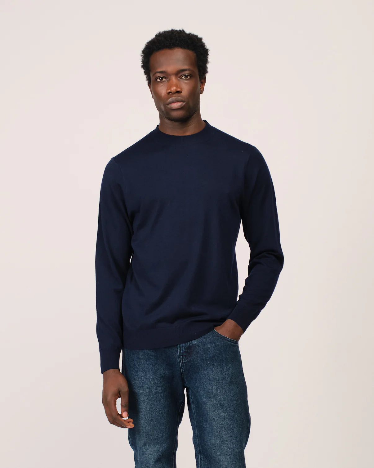 The Cashwool Crewneck - NAVY BLUE