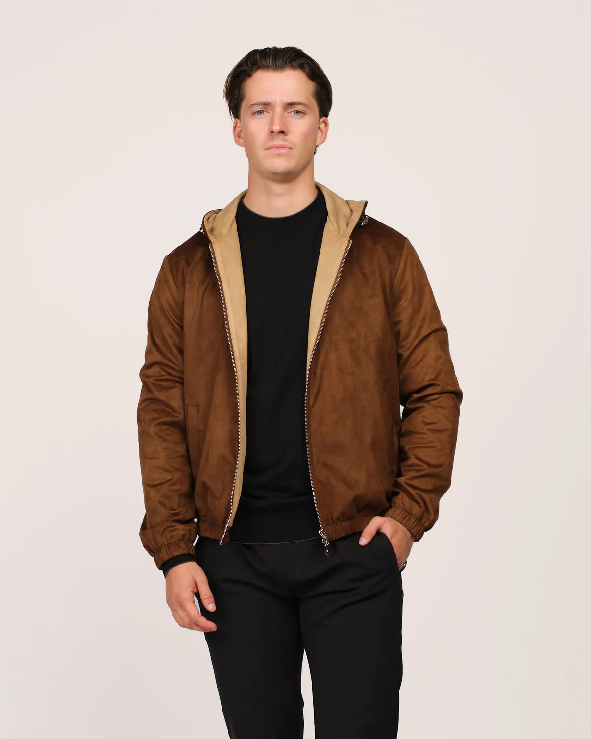 SUÈDE WINDBREAKER - CARAMEL BEIGE