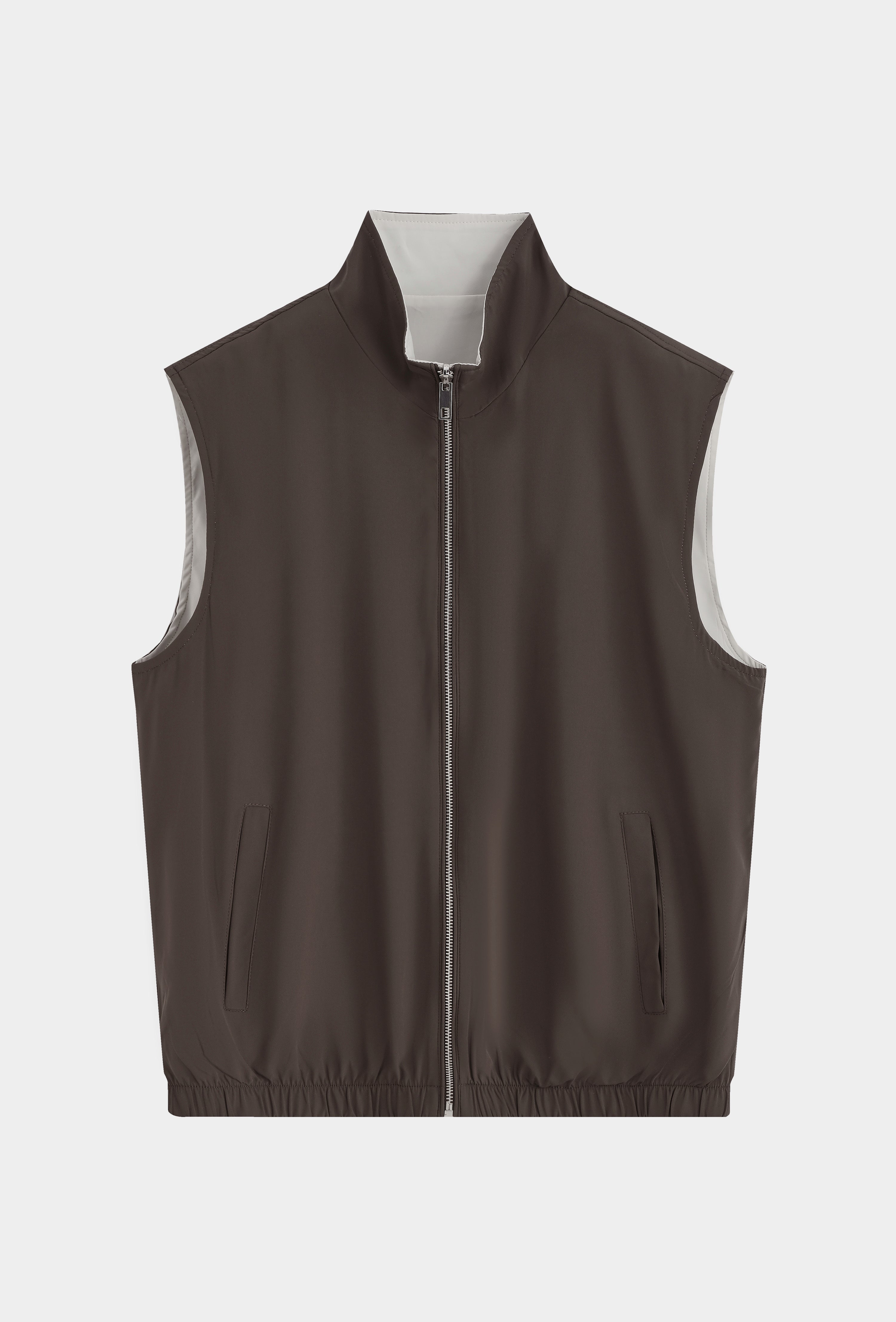 CA REVERSIBLE BODYWARMER - MOSS GREEN TAUPE/BEIGE