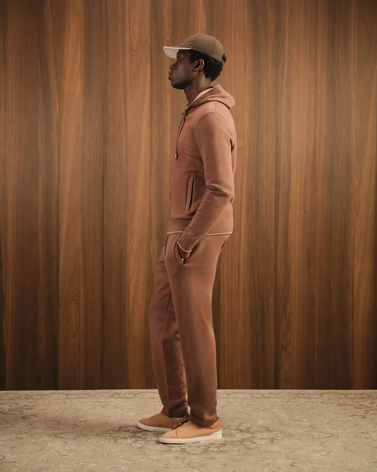 RELAXED KNITWEAR TRACKSUIT - TAUPE