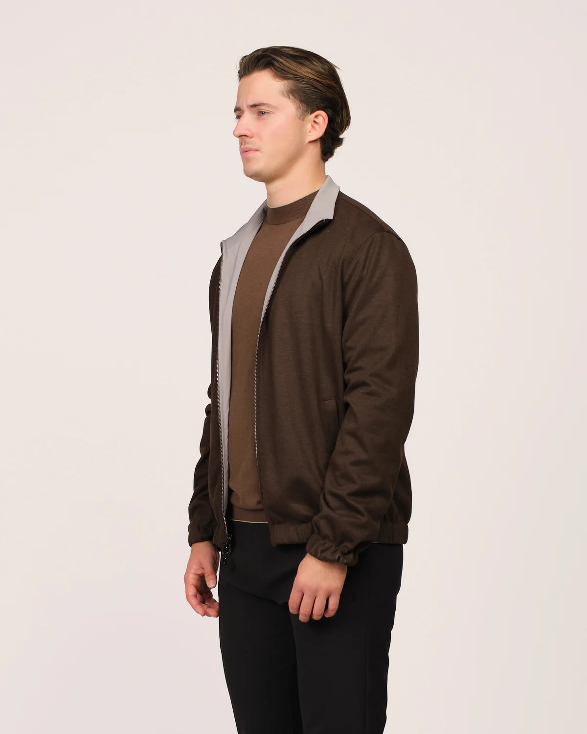 Reversible Merino Jacket grey/brown
