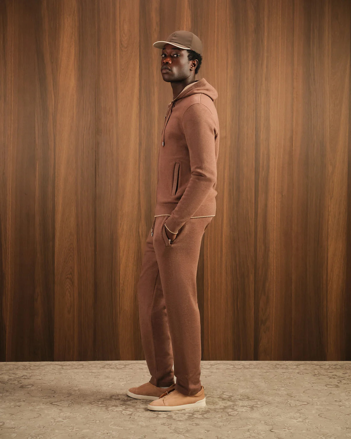 RELAXED KNITWEAR TRACKSUIT - TAUPE