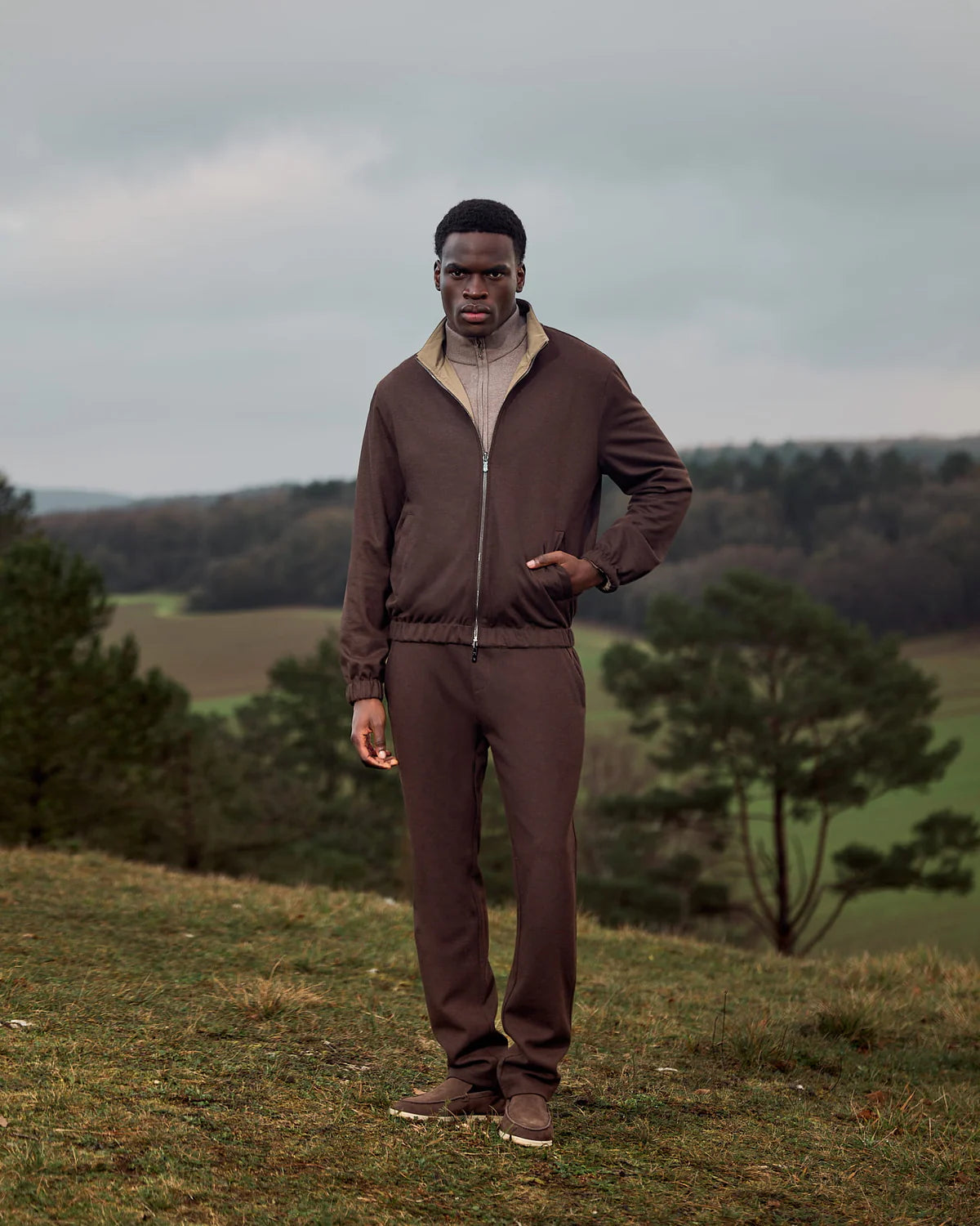 Reversible Merino Jacket beige/brown
