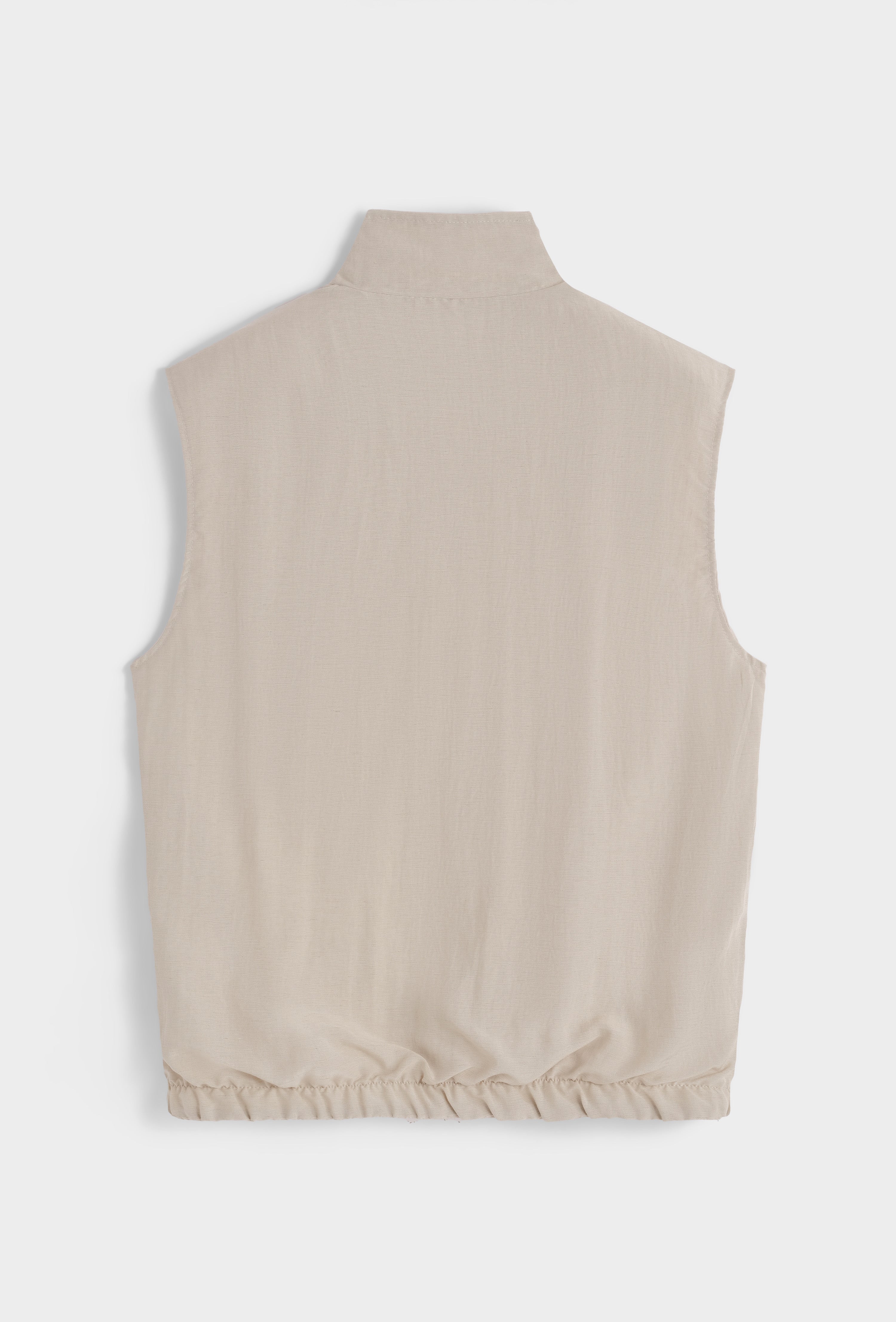 CA REVERSIBLE BODYWARMER - BEIGE/TAUPE