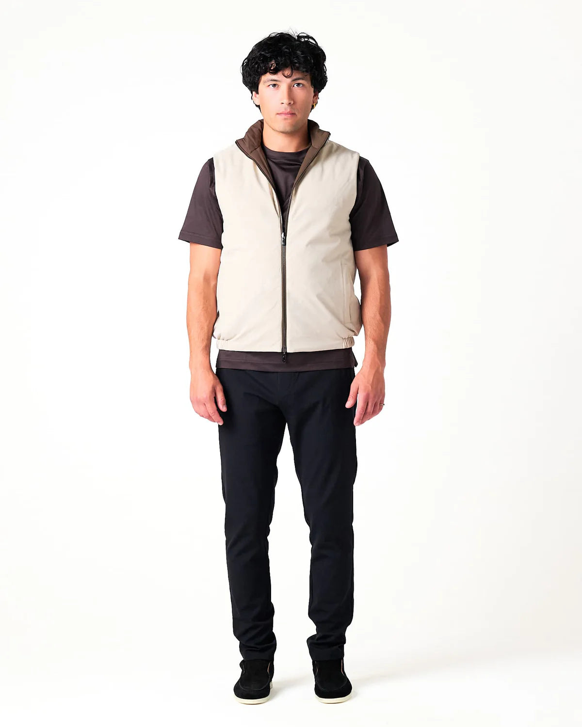 Brown/beige Reversible Body Warmer