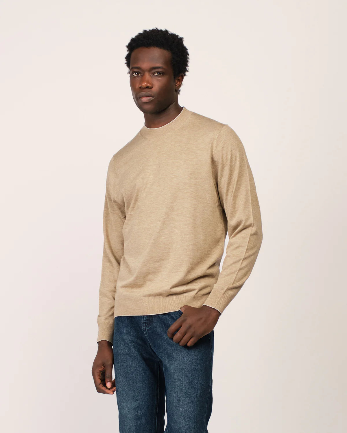 The Cashwool Crewneck - BEIGE