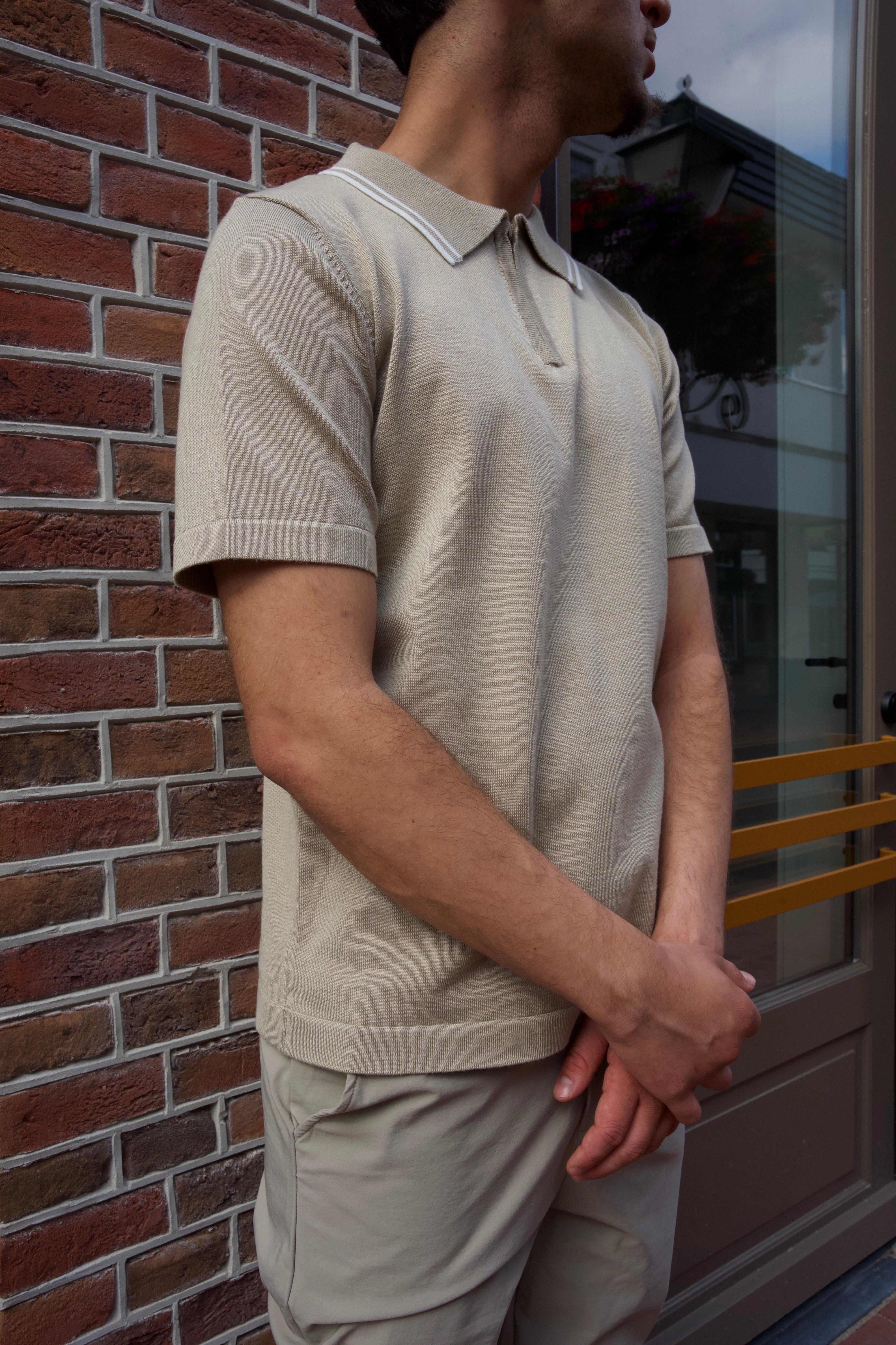 CA STRIPE POLO - BEIGE