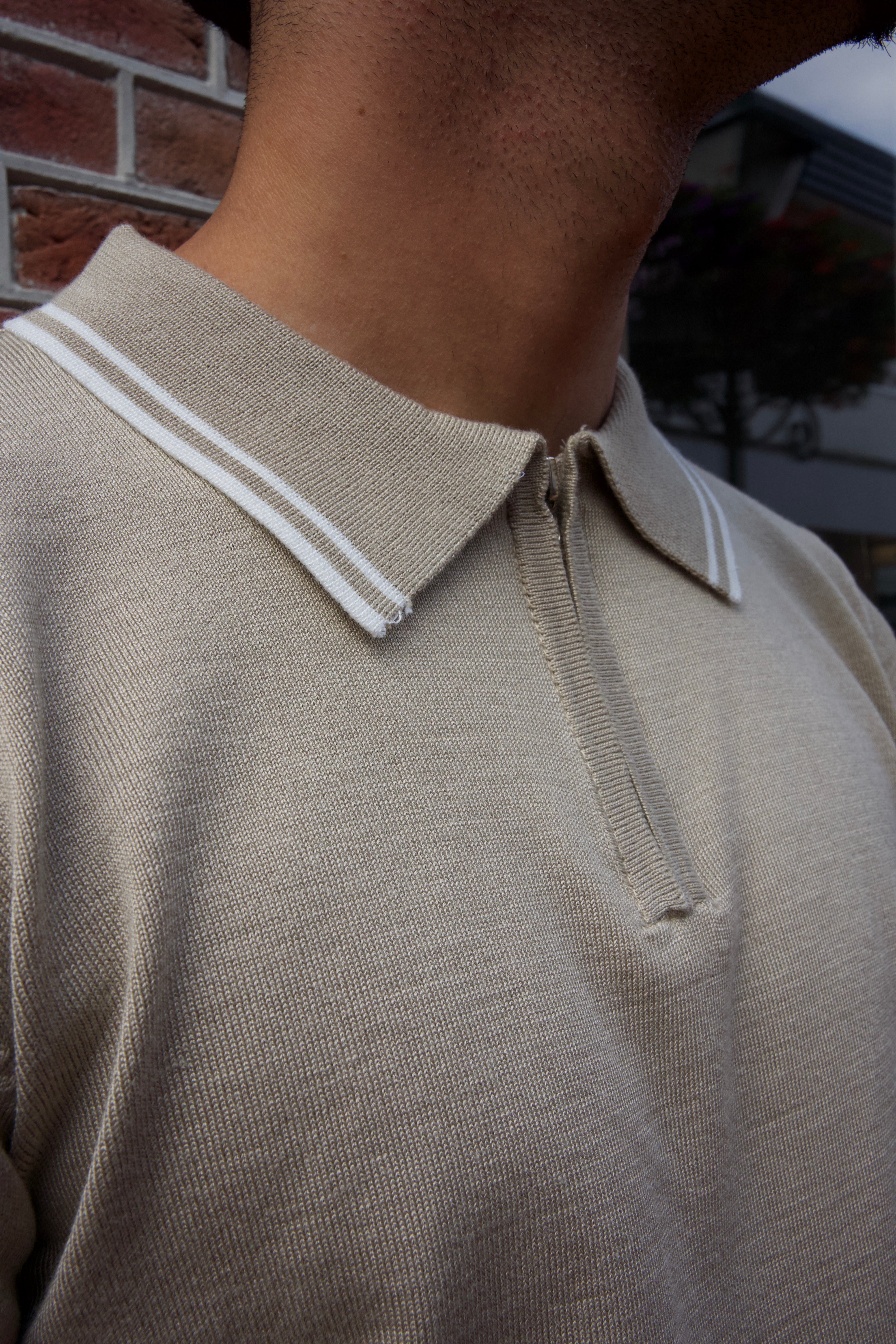 CA STRIPE POLO - BEIGE
