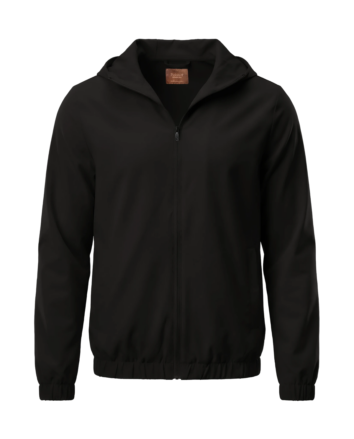 NYLON HOODED BLOUSON - BLACK