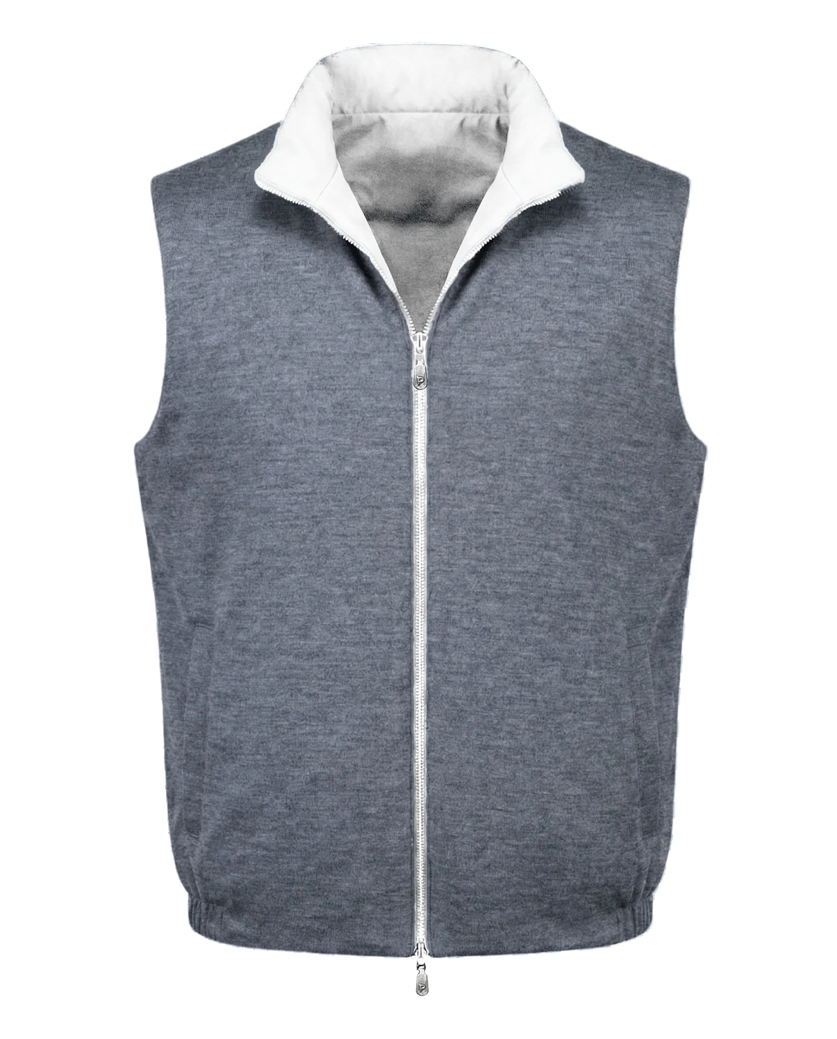 Cream/grey Reversible Knit Bodywarmer
