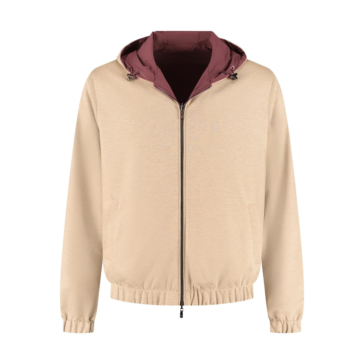 Reversible Merino Jacket Bordeaux/Beige