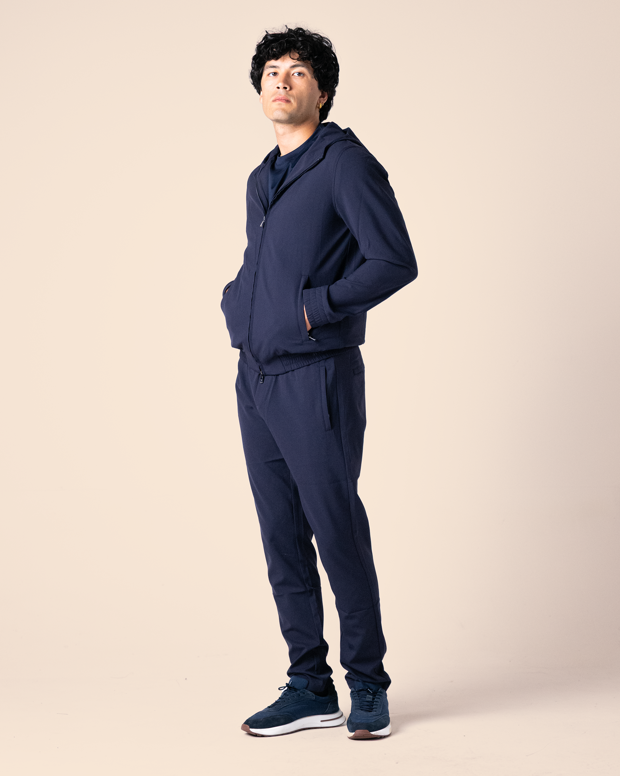 Hooded Tech Suit Navy