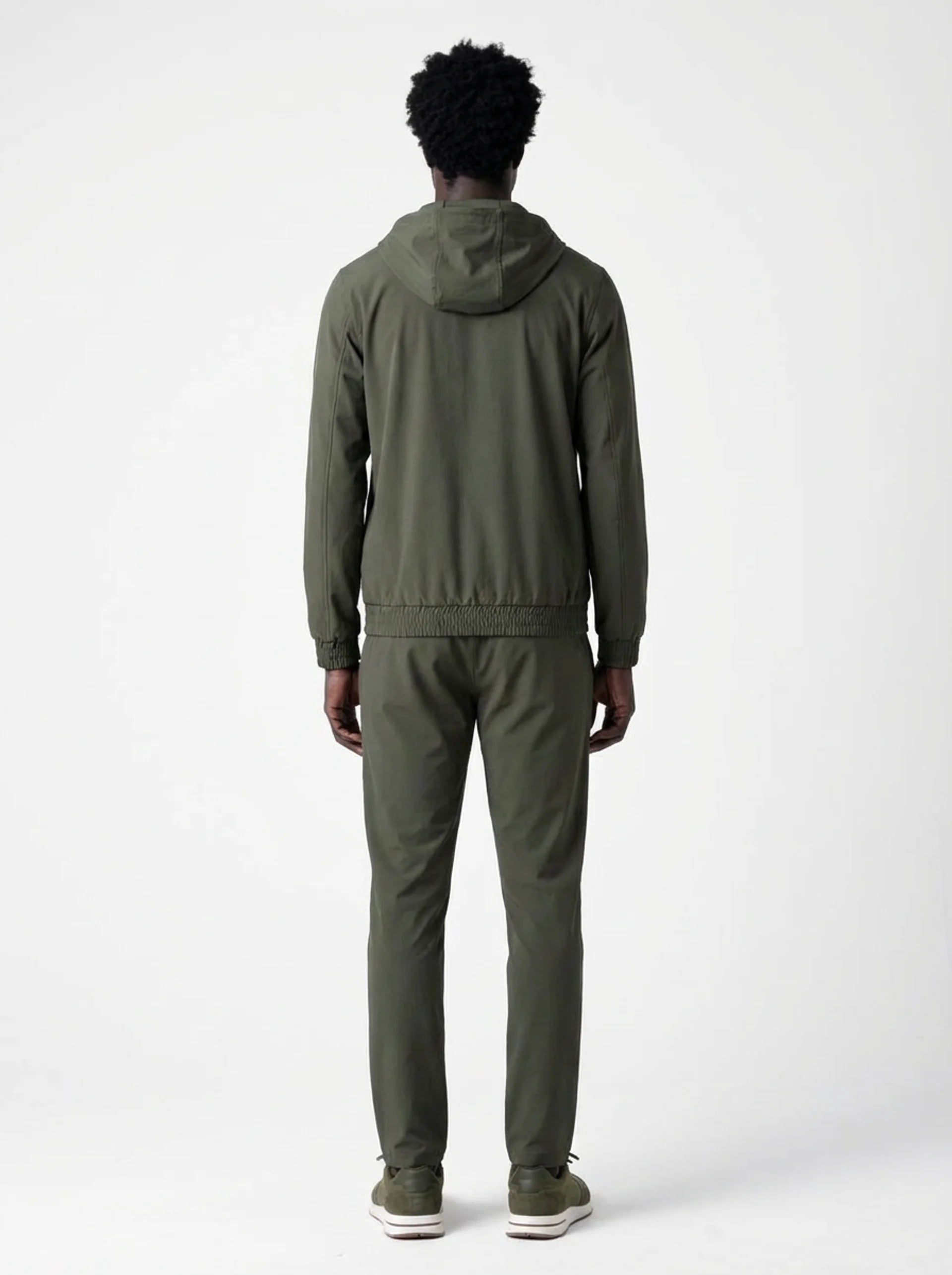 Club Amri nylon hooded techsuit - OLIVE GREEN