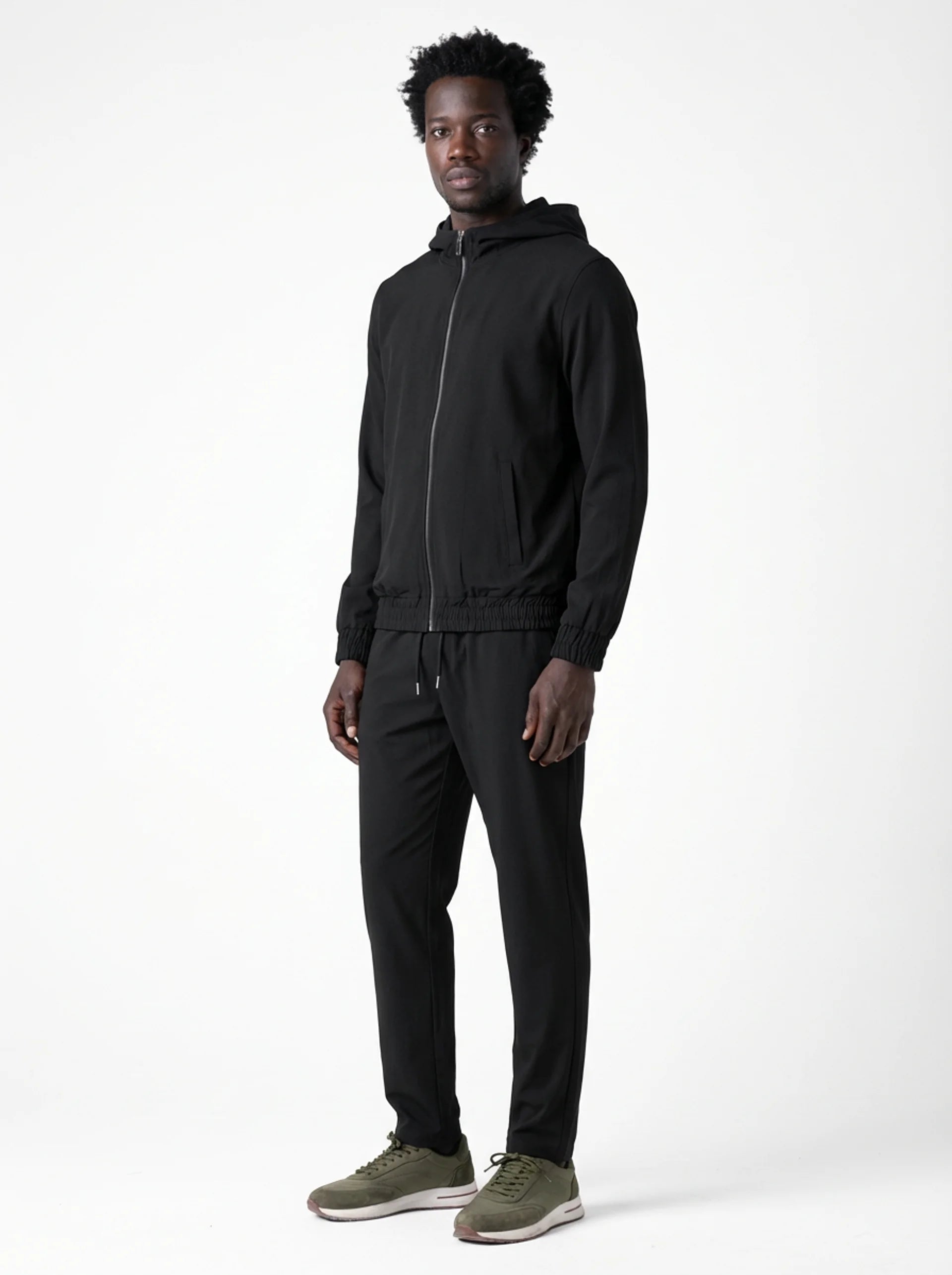 Club Amri nylon hooded techsuit - BLACK