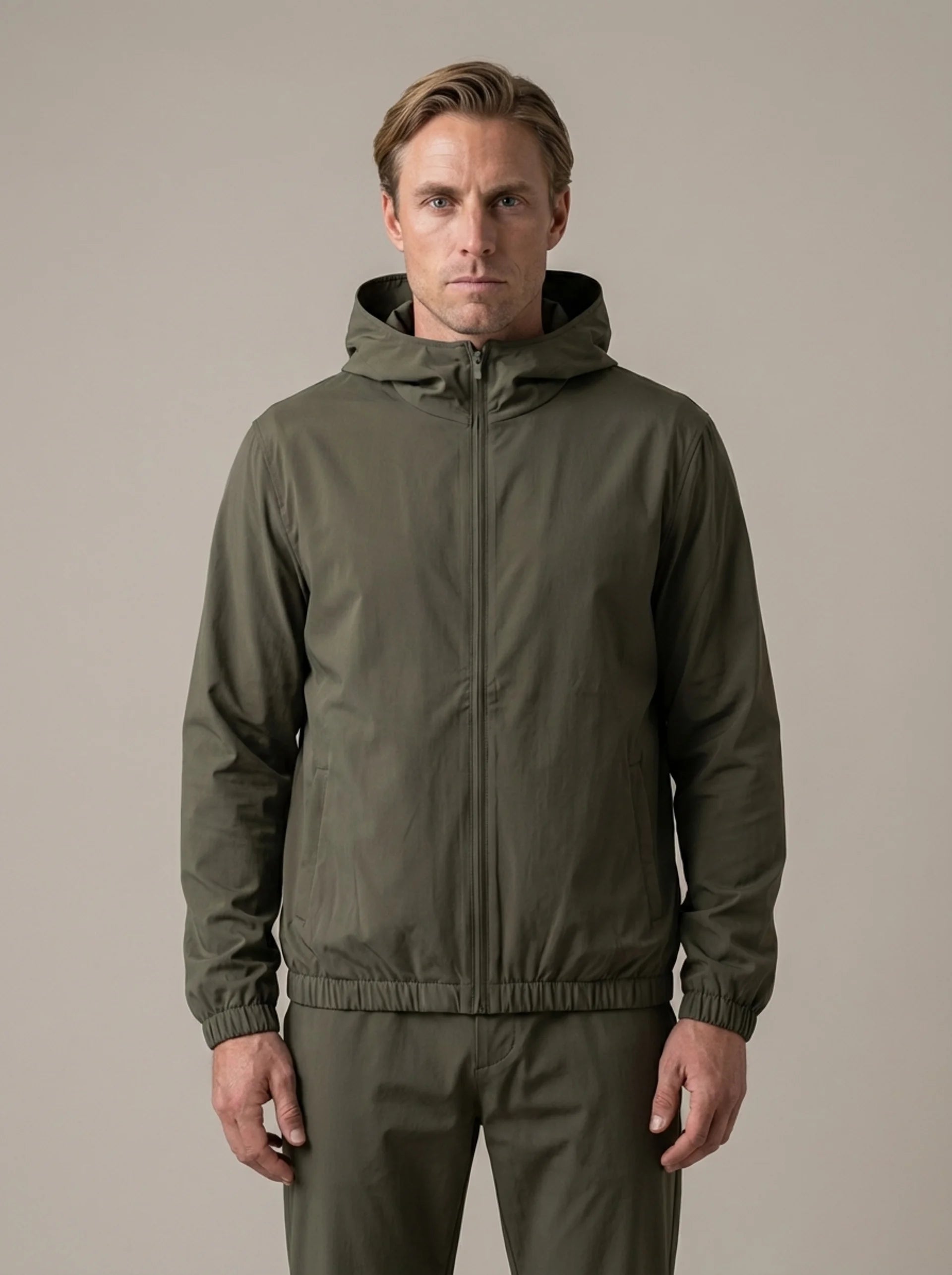 TECH HOODED BLOUSON - GREEN