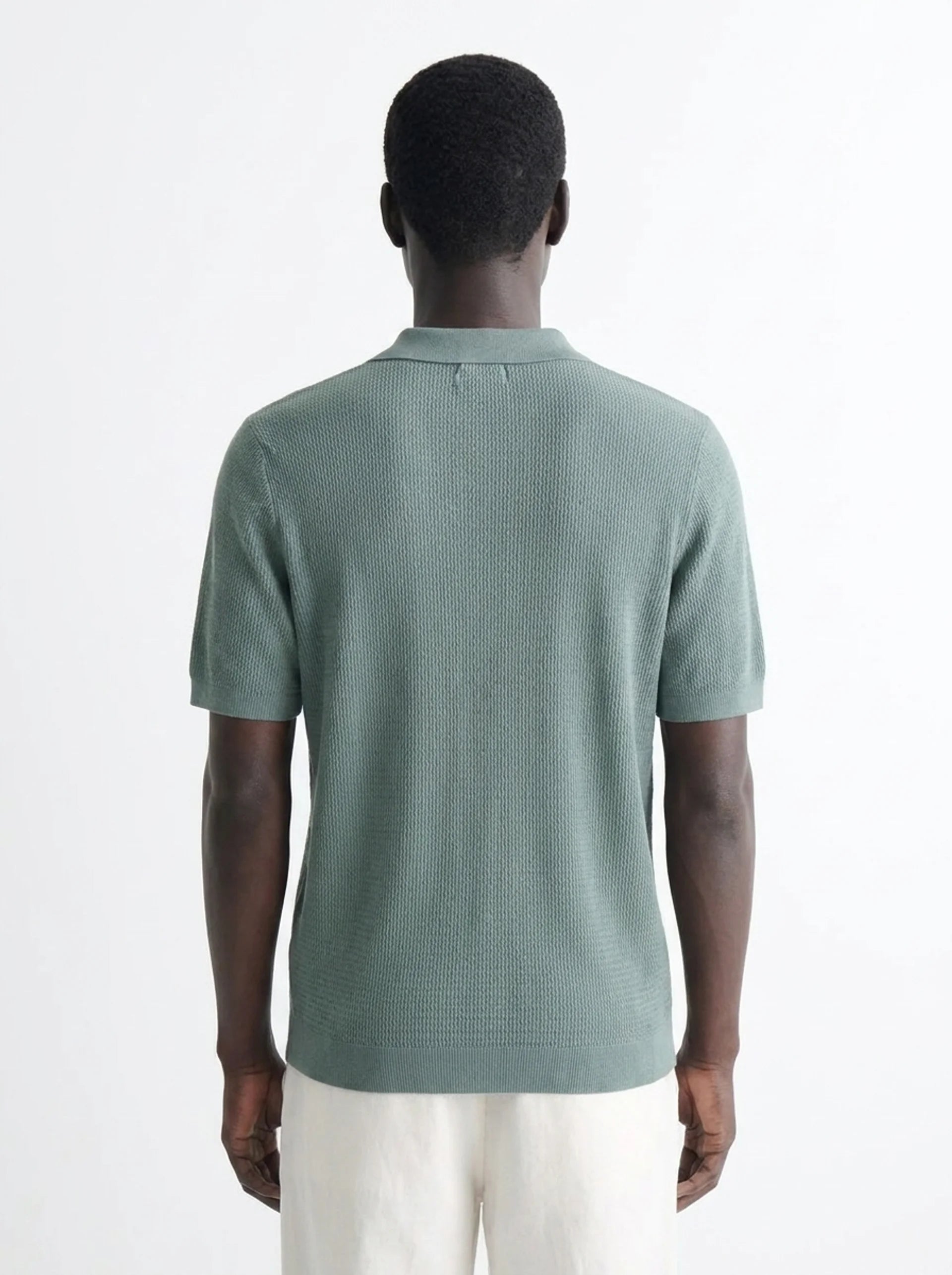 Club Amri Short Sleeve Polo Knitwear- LIGHT GREEN