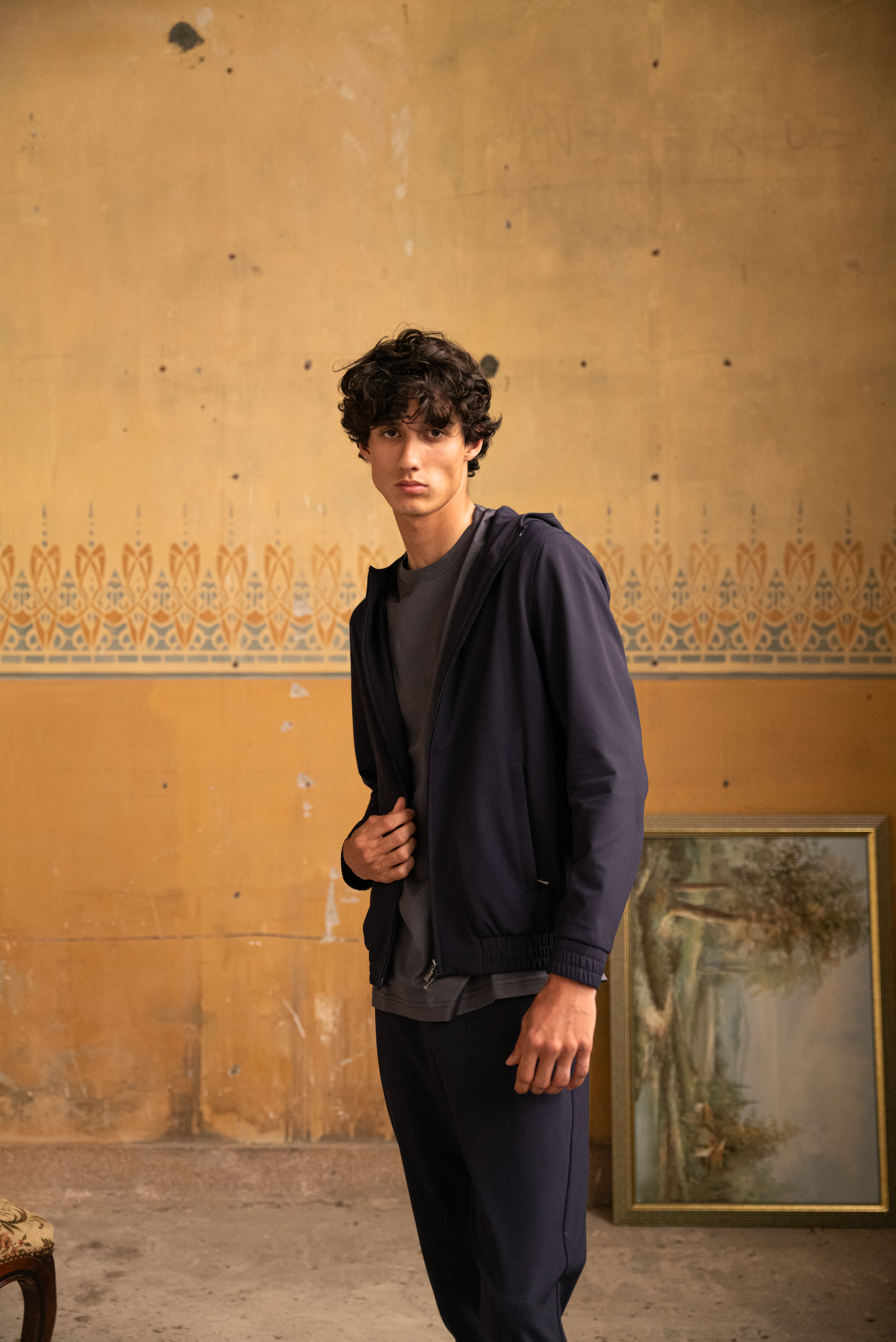 Hooded Tech Suit Navy