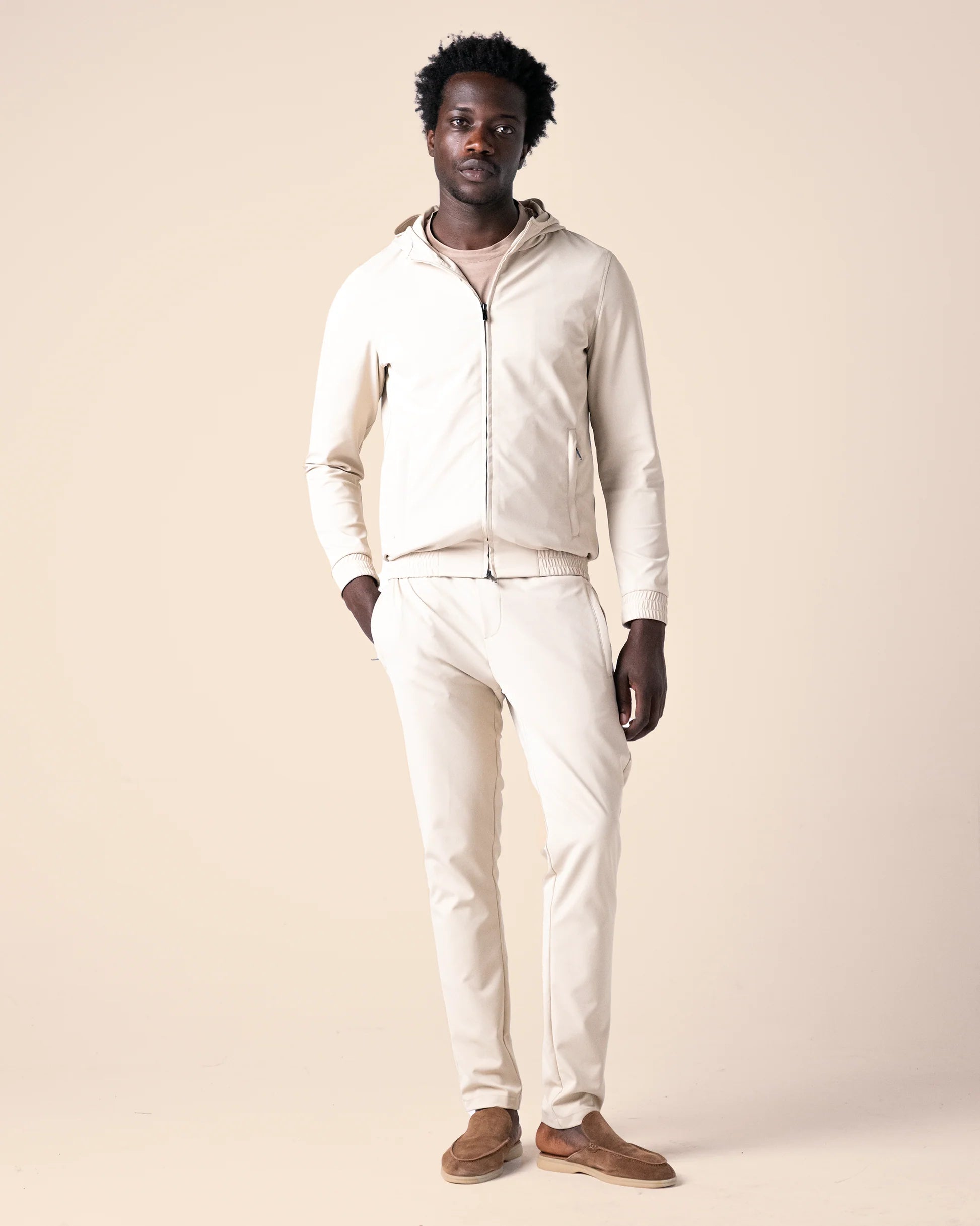 Hooded Tech Suit Beige