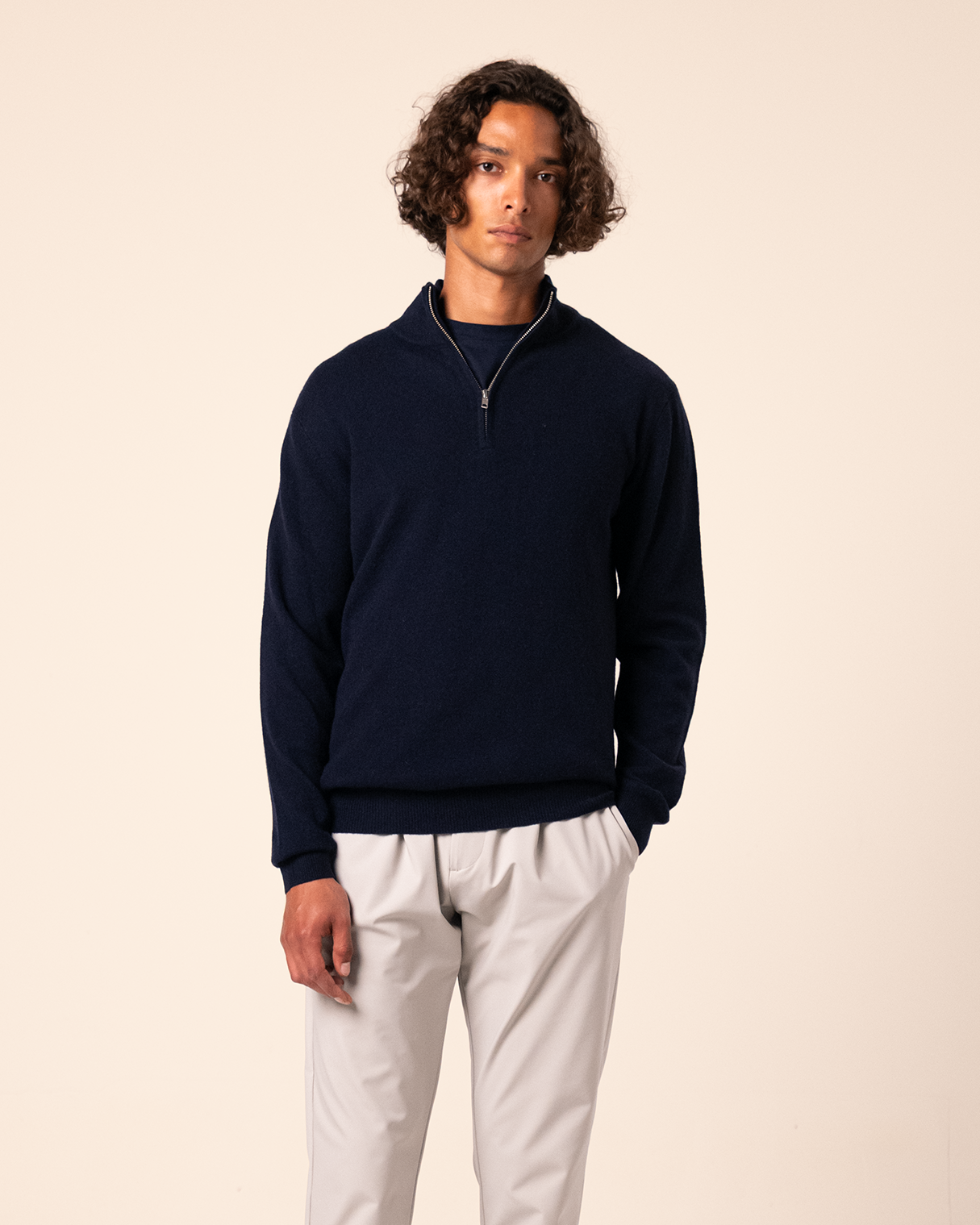 Halfzip Merino Navy