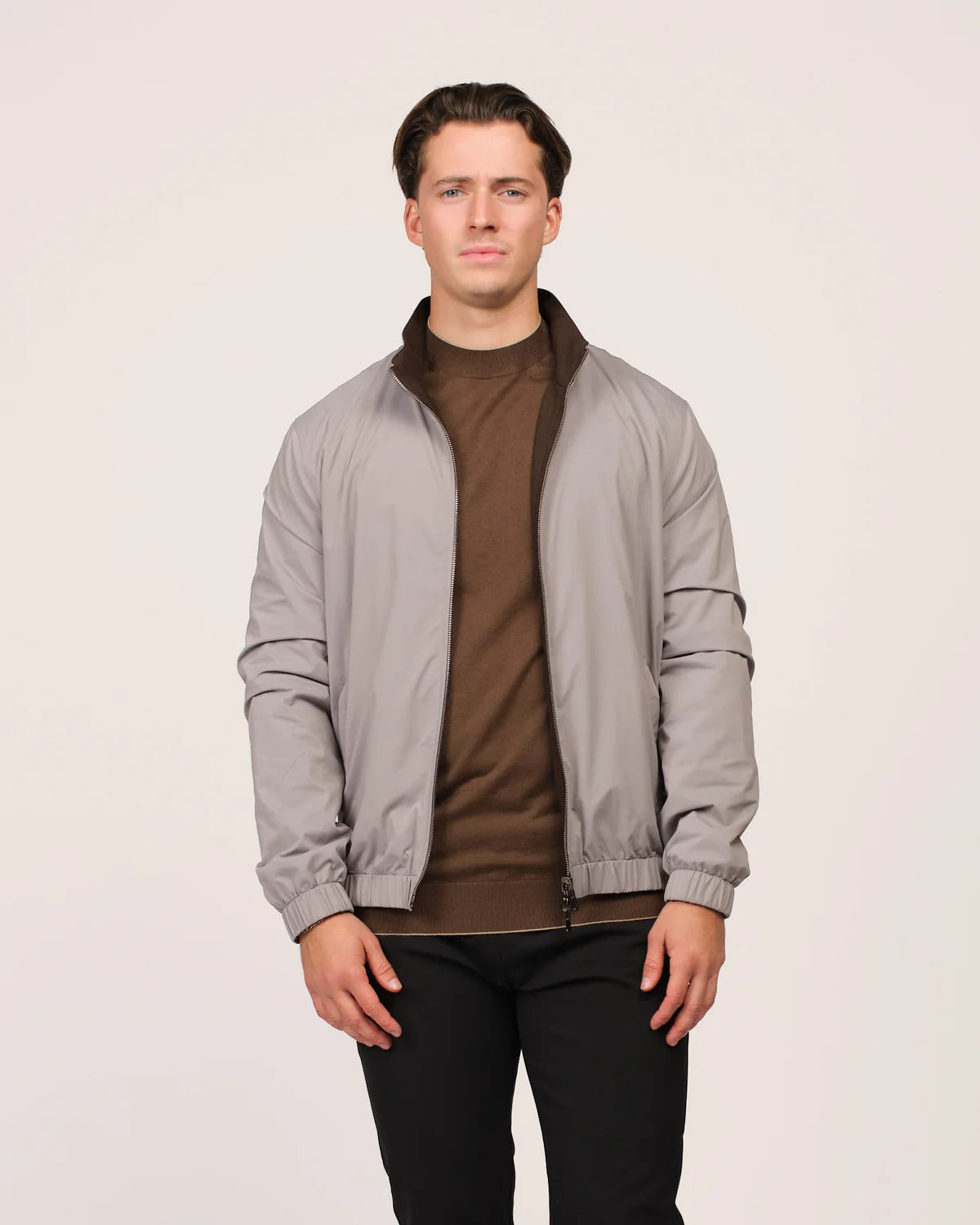Reversible Merino Jacket grey/brown