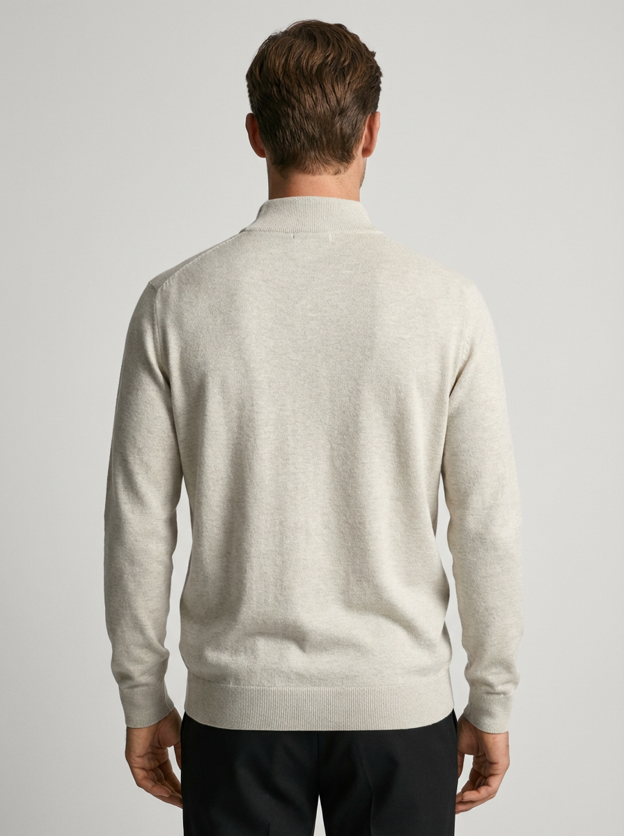 Knitwear quarter zip - creme