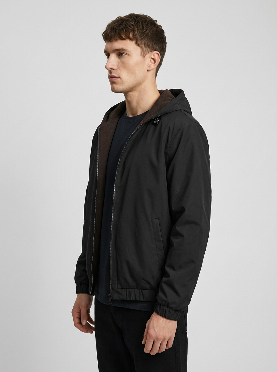 Reversible Merino Jacket Black/Brown