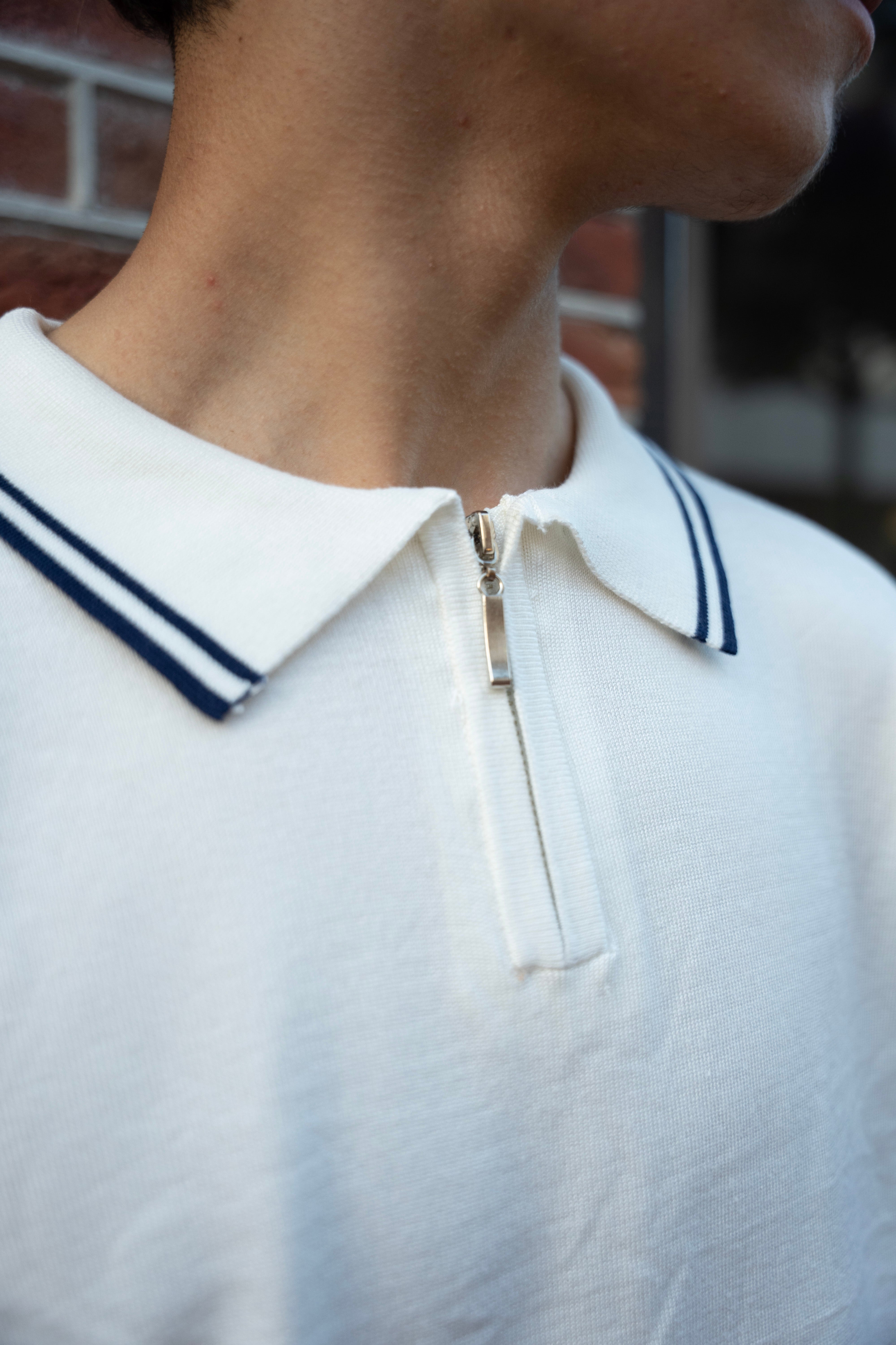 CA STRIPE POLO - WHITE