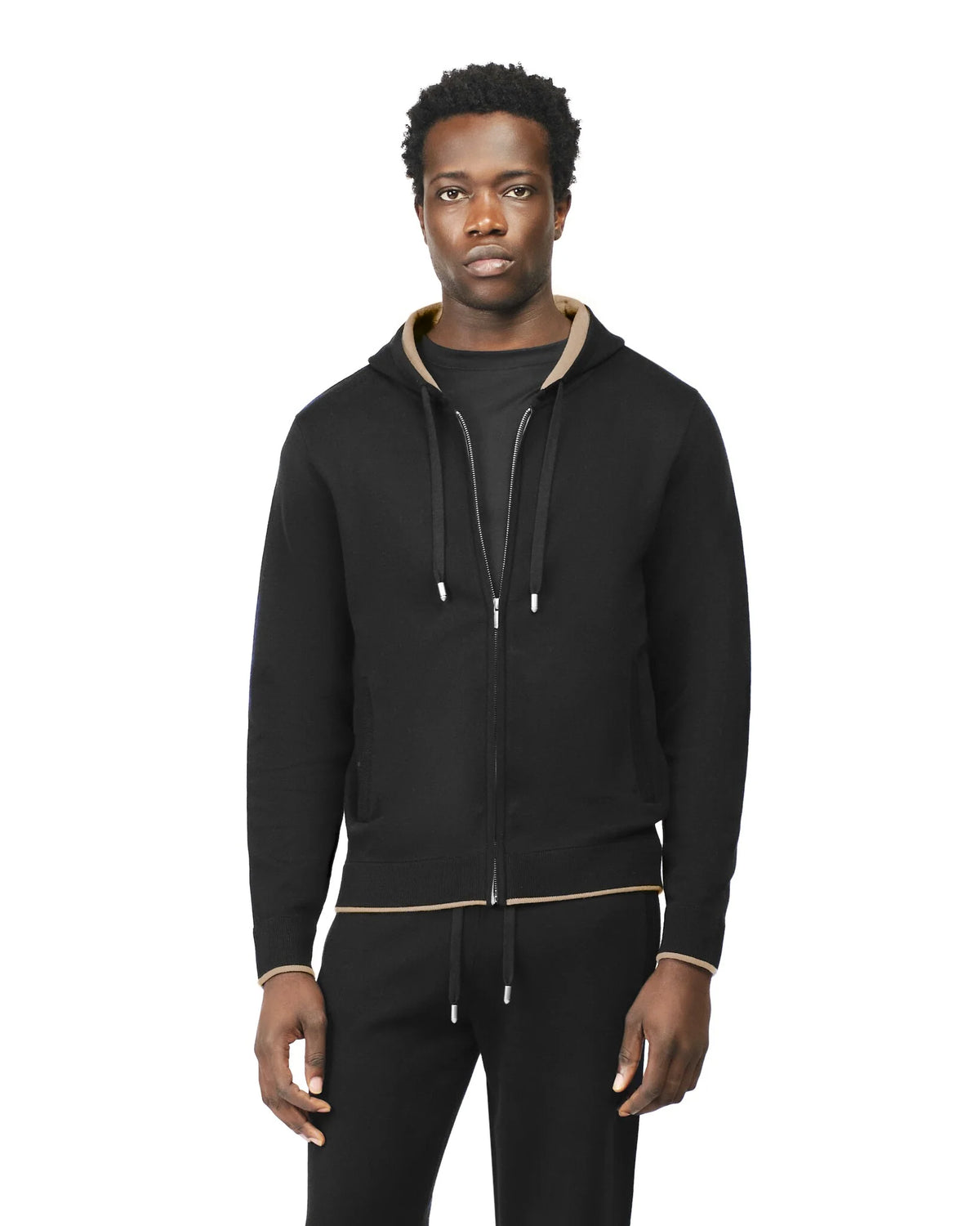 RELAXED KNITWEAR TRACKSUIT - BLACK