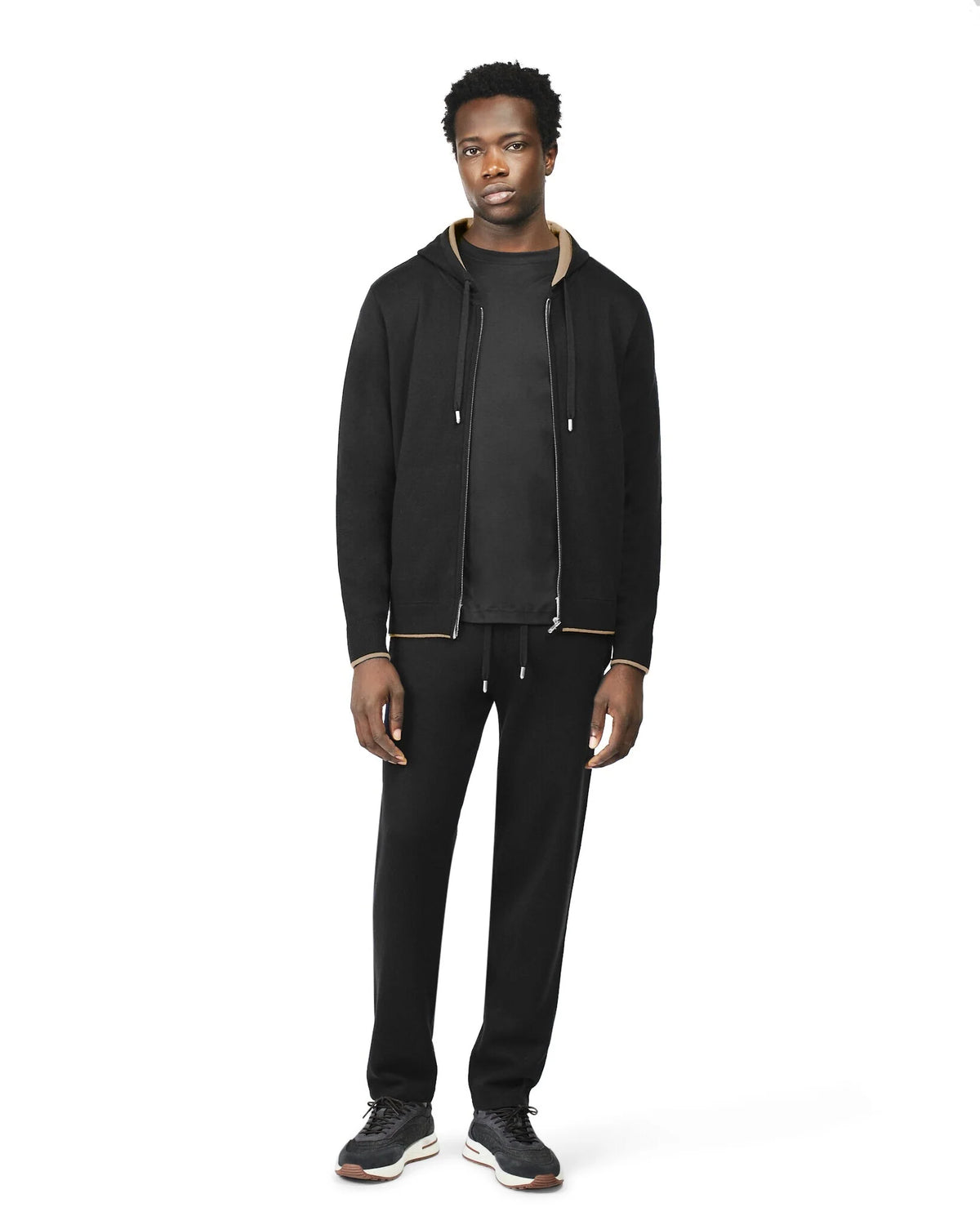 RELAXED KNITWEAR TRACKSUIT - BLACK