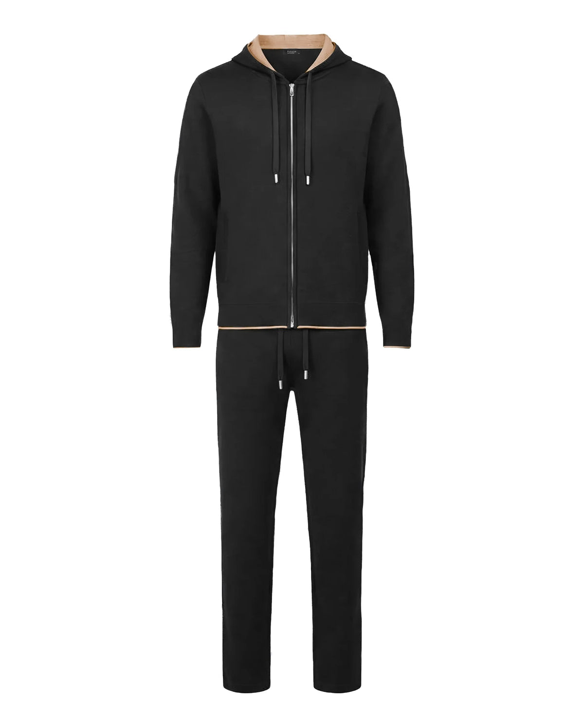 RELAXED KNITWEAR TRACKSUIT - BLACK