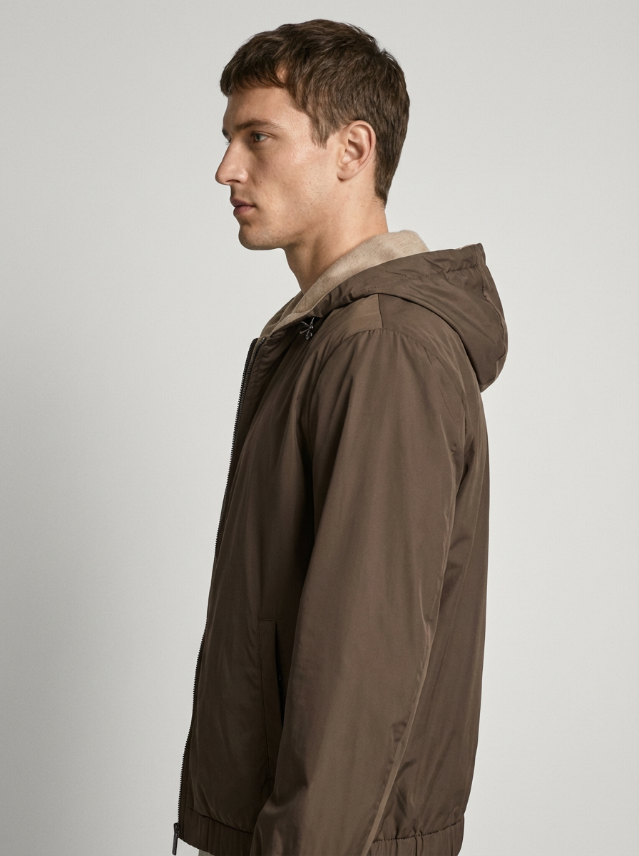 Reversible Merino Jacket Brown/Beige