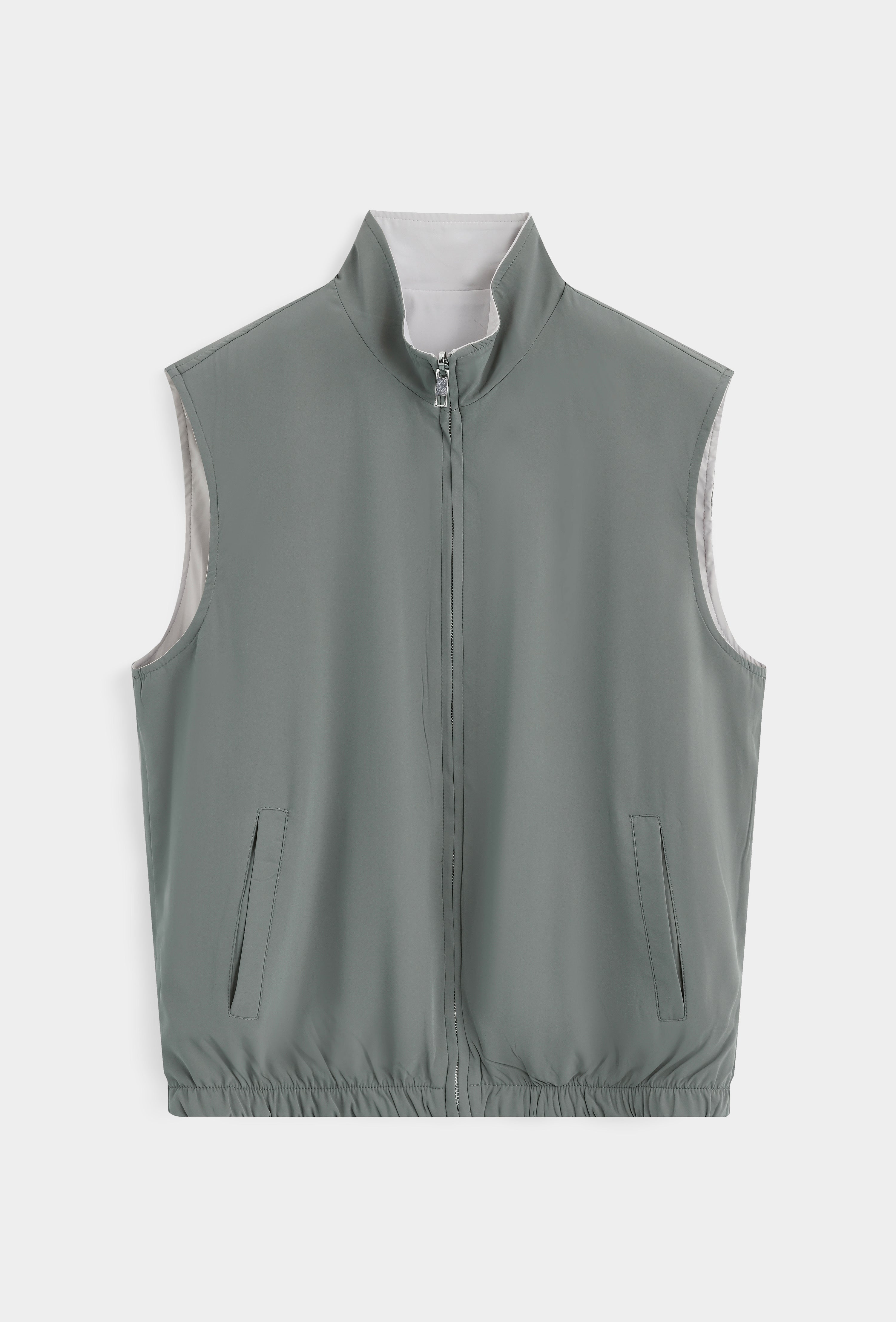CA REVERSIBLE BODYWARMER - SAND/GREEN