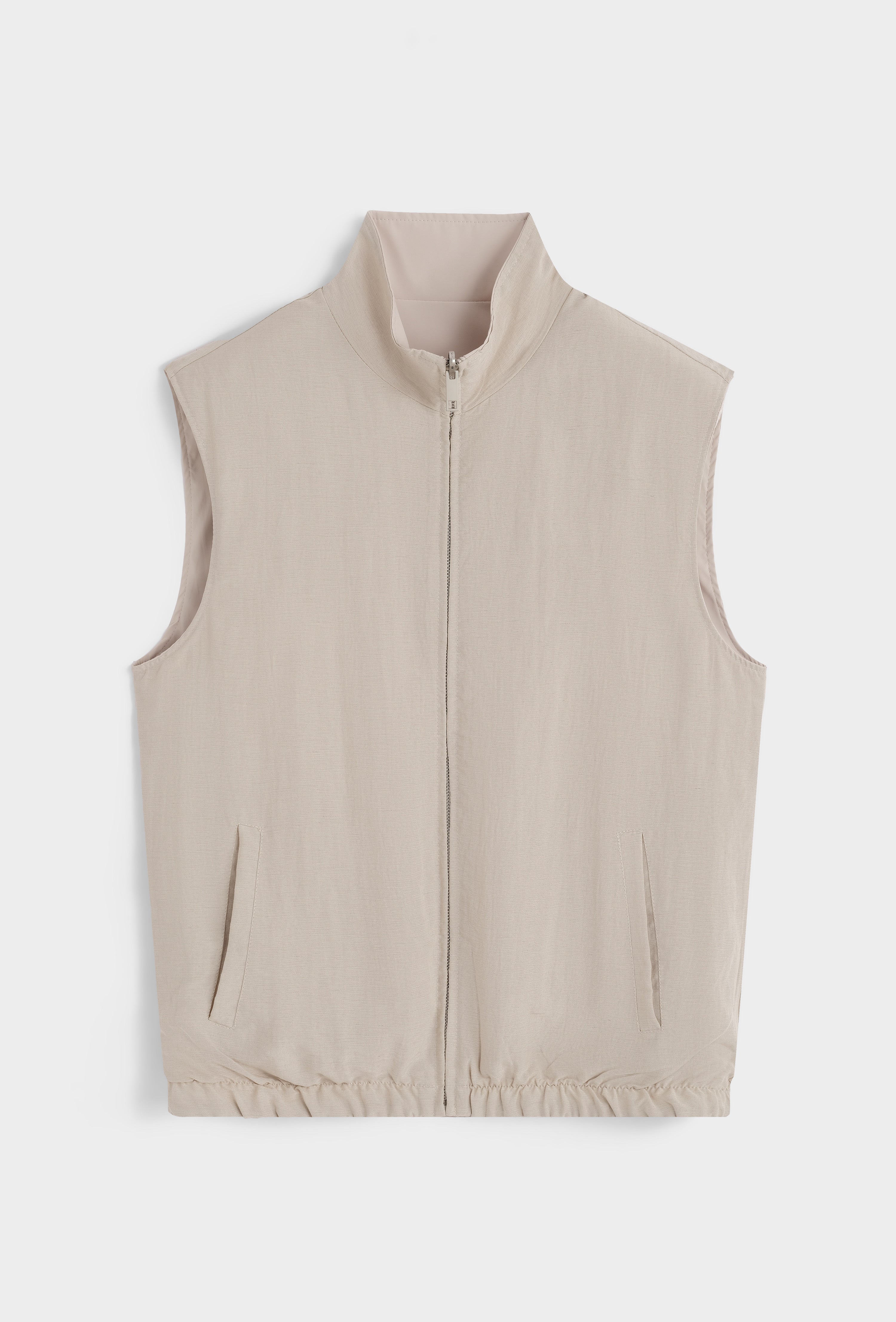 CA REVERSIBLE BODYWARMER - BEIGE/TAUPE