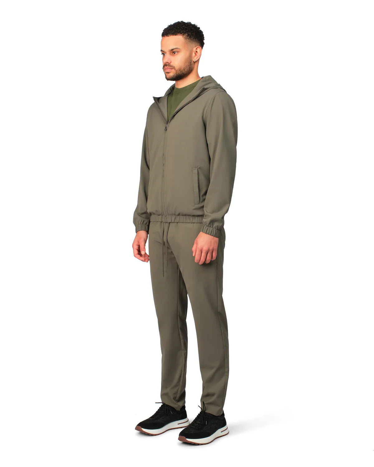 NYLON  HOODED BLOUSON - OLVE GREEN