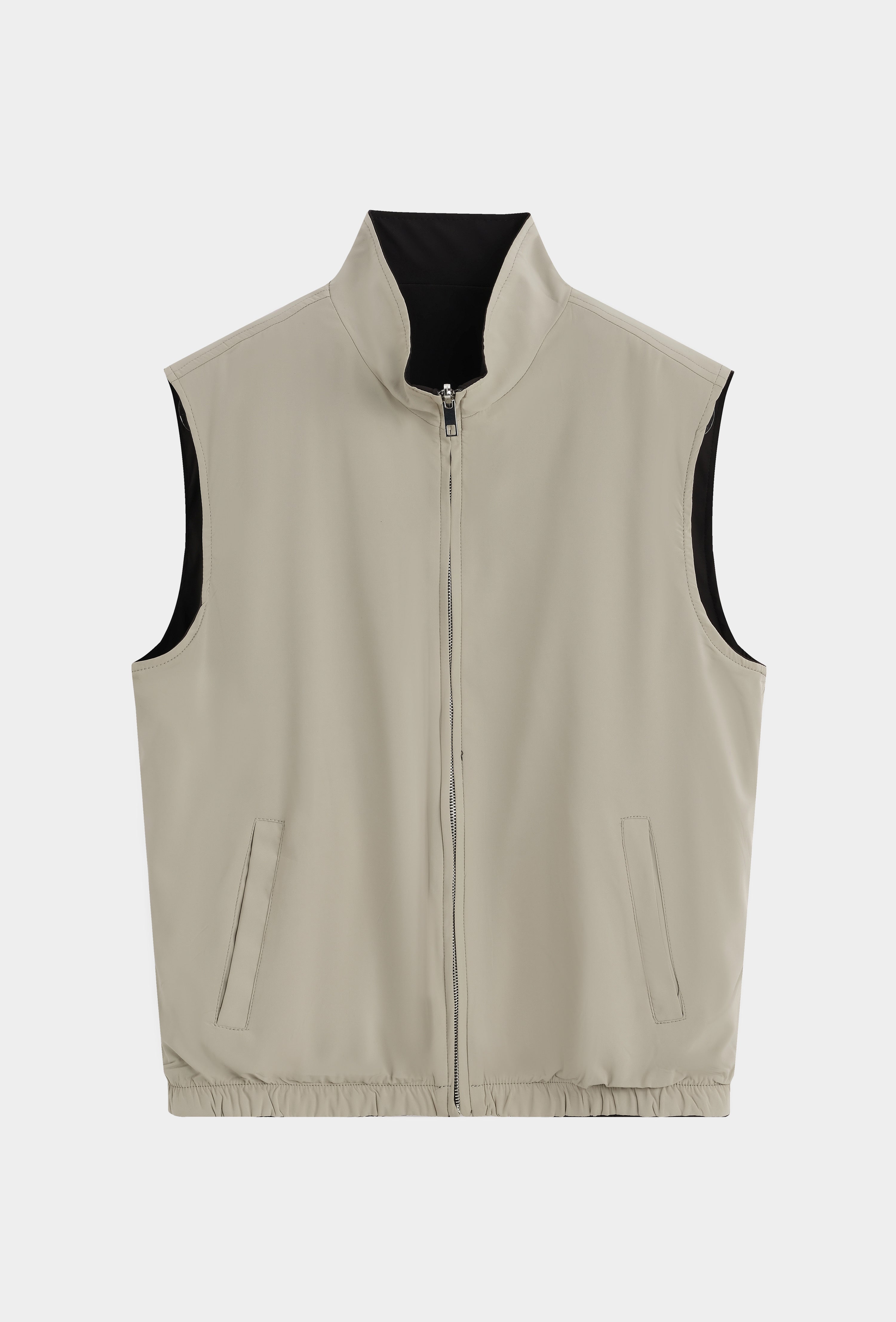 CA REVERSIBLE BODYWARMER - BLACK/TAUPE