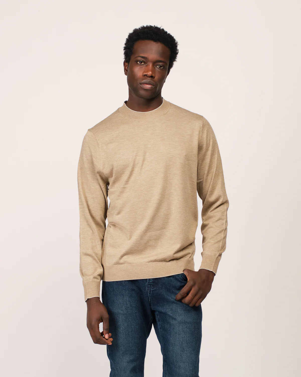 The Cashwool Crewneck - BEIGE