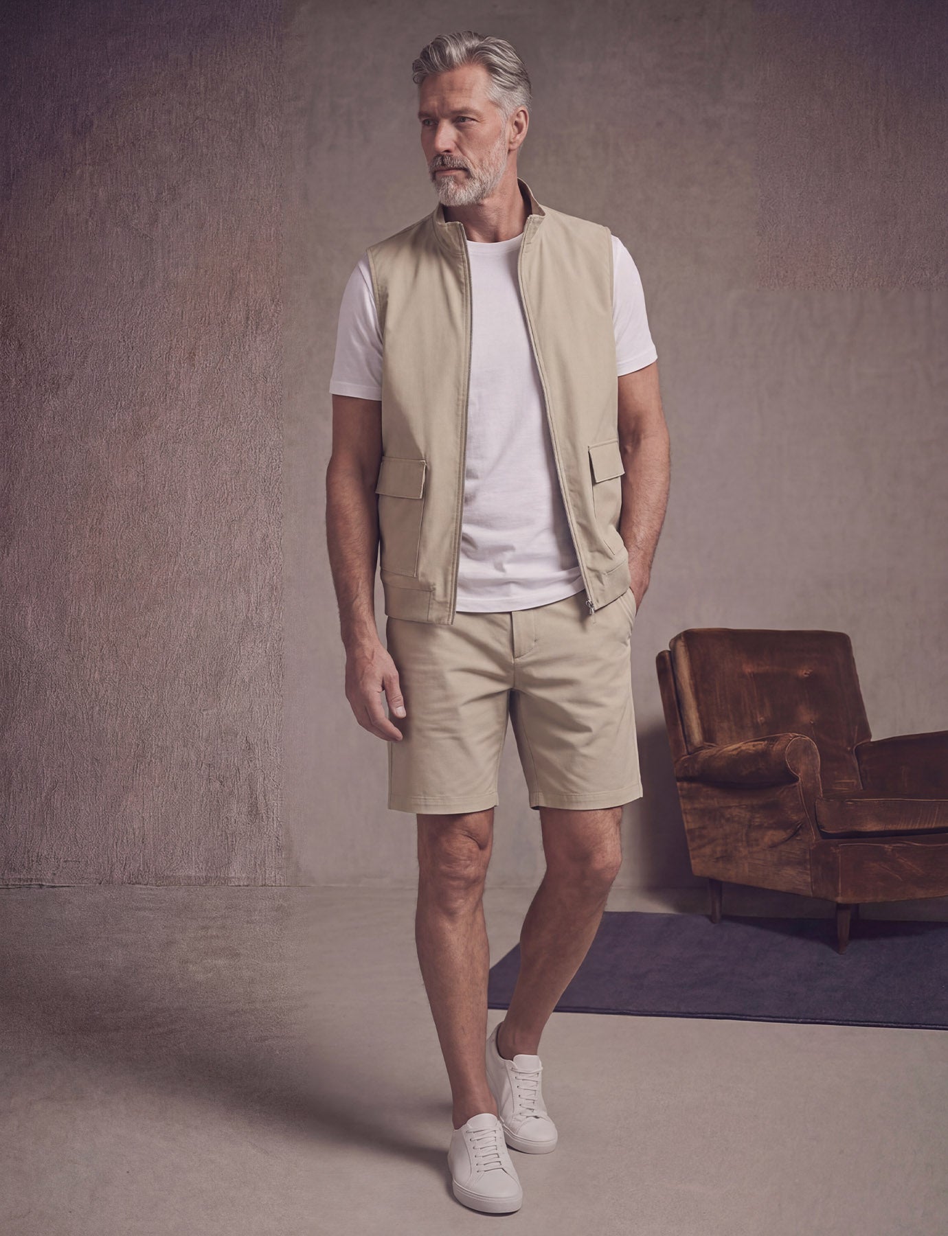 BODYWARMER POCKET TAUPE