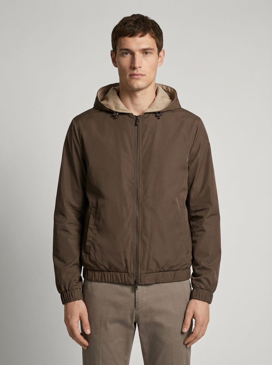 Reversible Merino Jacket Brown/Beige