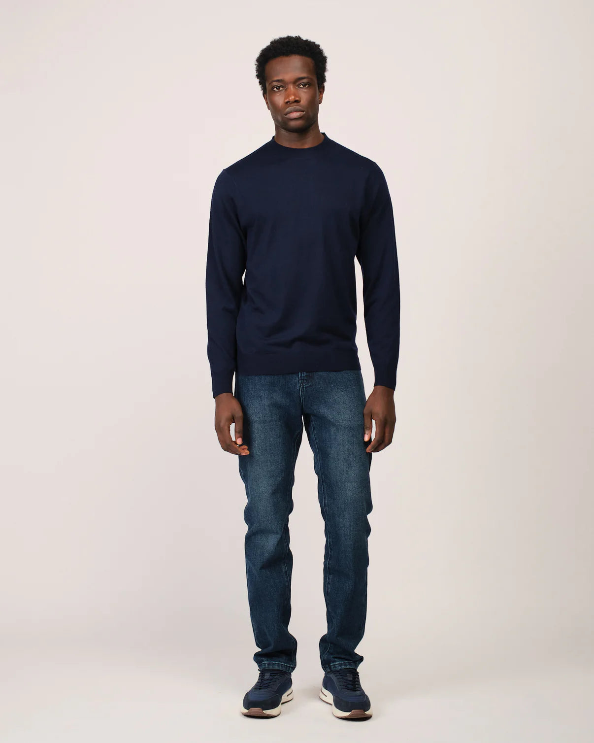 The Cashwool Crewneck - NAVY BLUE