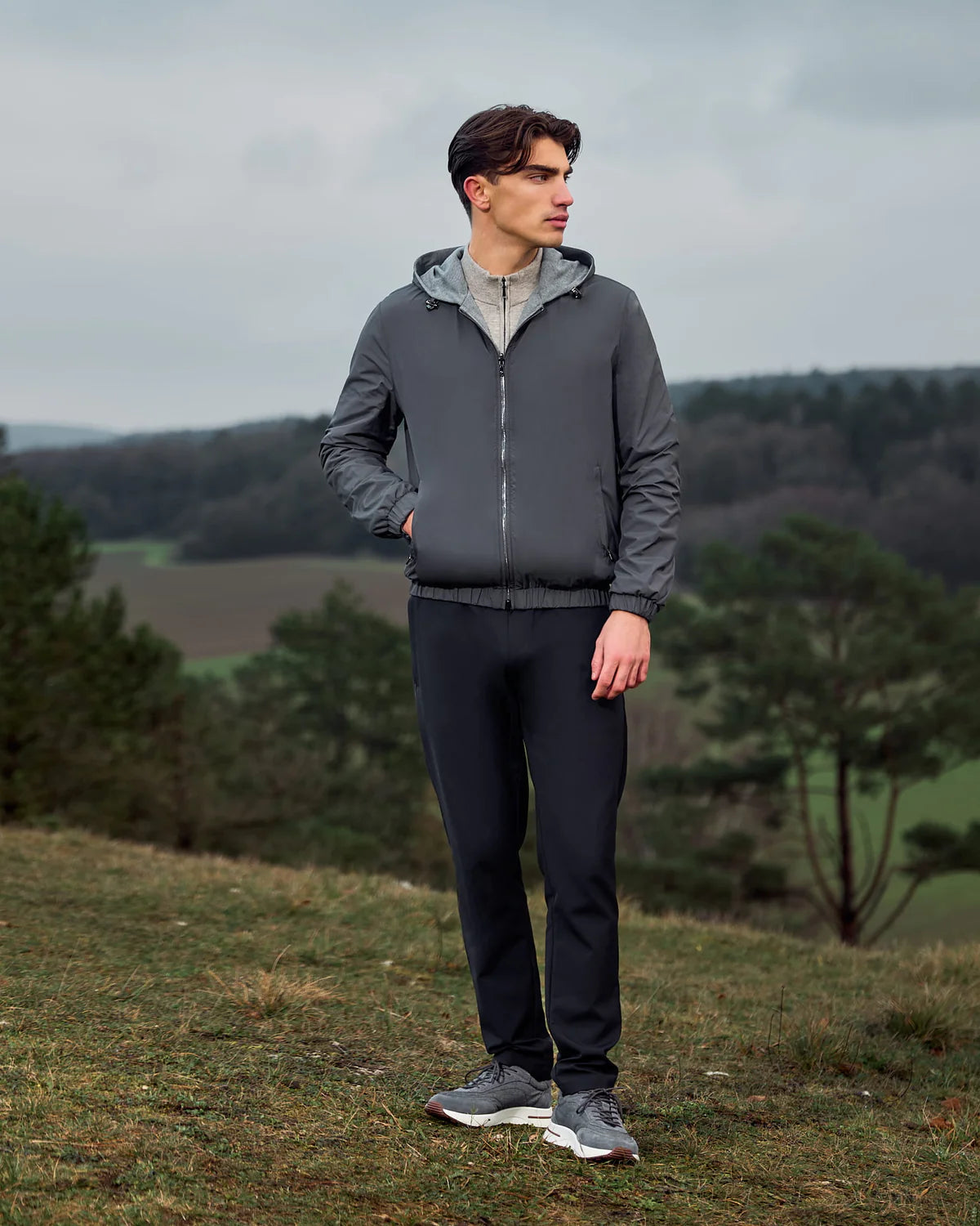 Reversible Merino Jacket Grey
