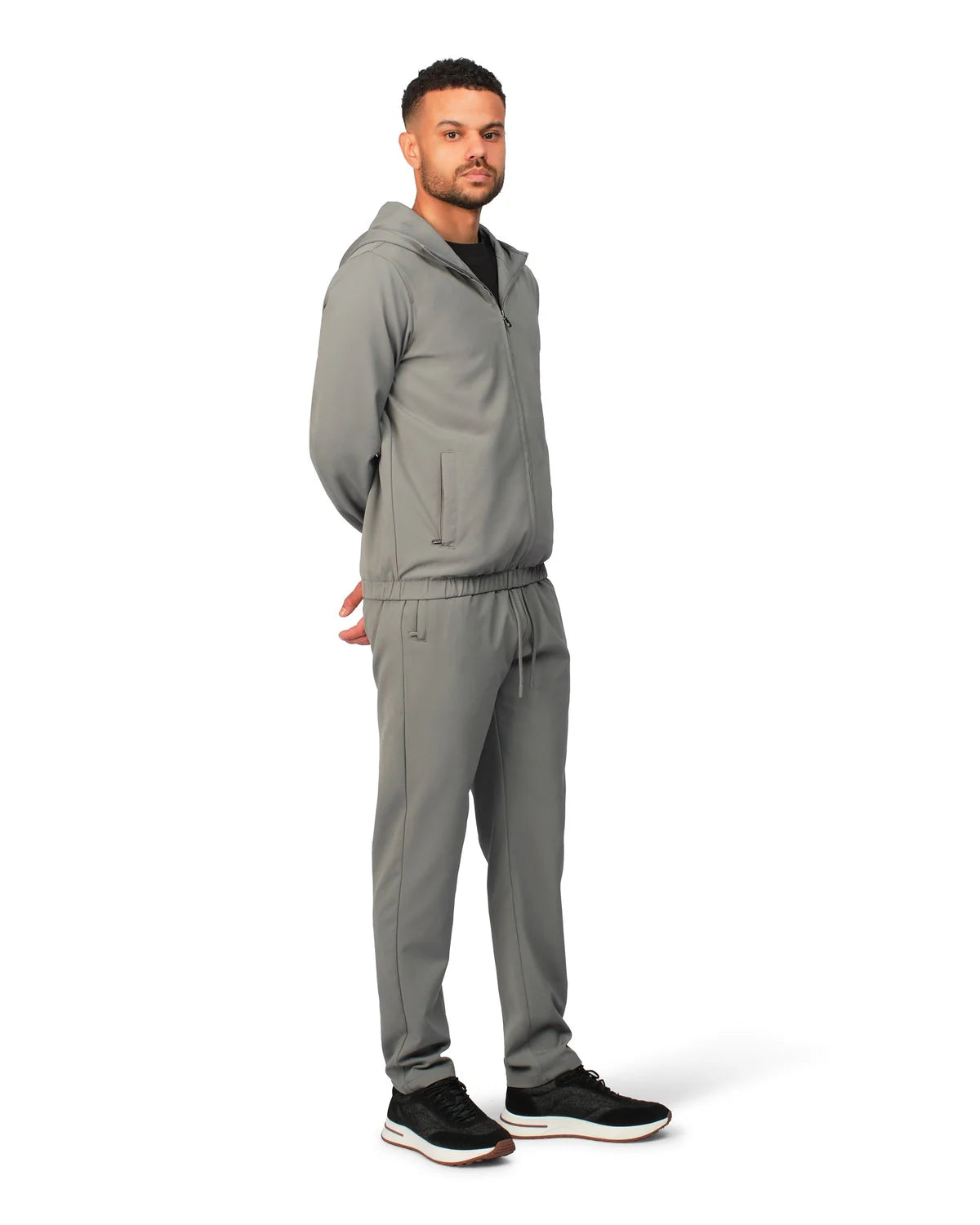NYLON  HOODED BLOUSON - GREY
